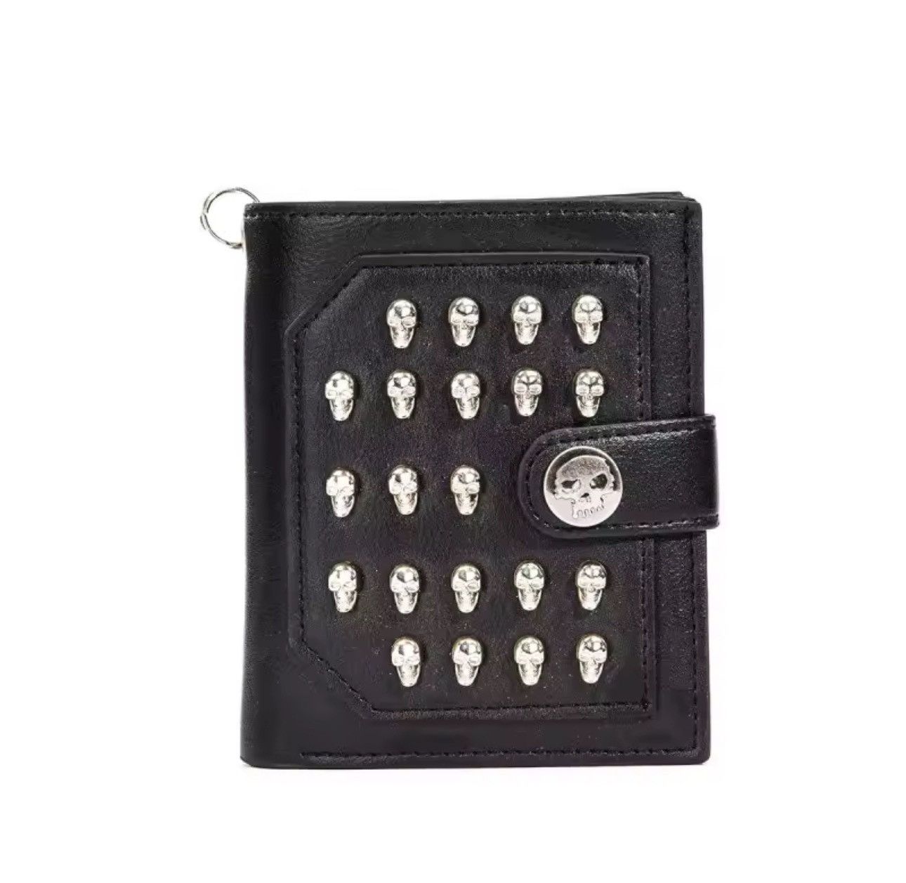 Other Gothic Punk Motorcycle PU Leather Skull Wallet Size ONE SIZE - 1 Thumbnail