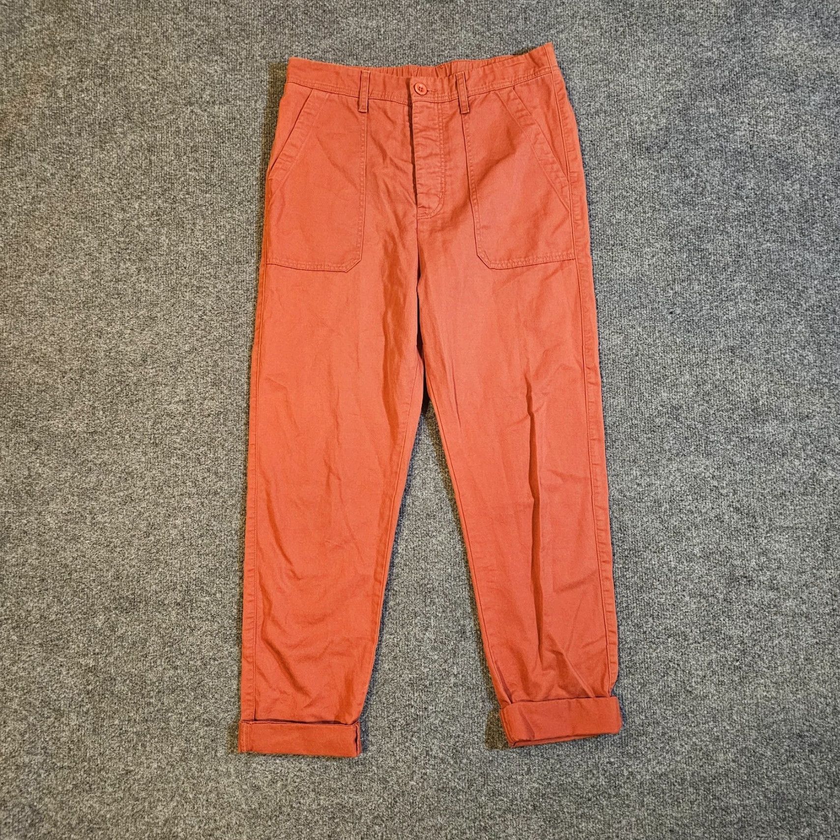 Xirena XIRENA Pants Womens XS Orange Cropped Cuffed High Rise Canvas Casual Bohemian Accent/Basic Wear Size 26" / US 2 / IT 38 - 2 Thumbnail
