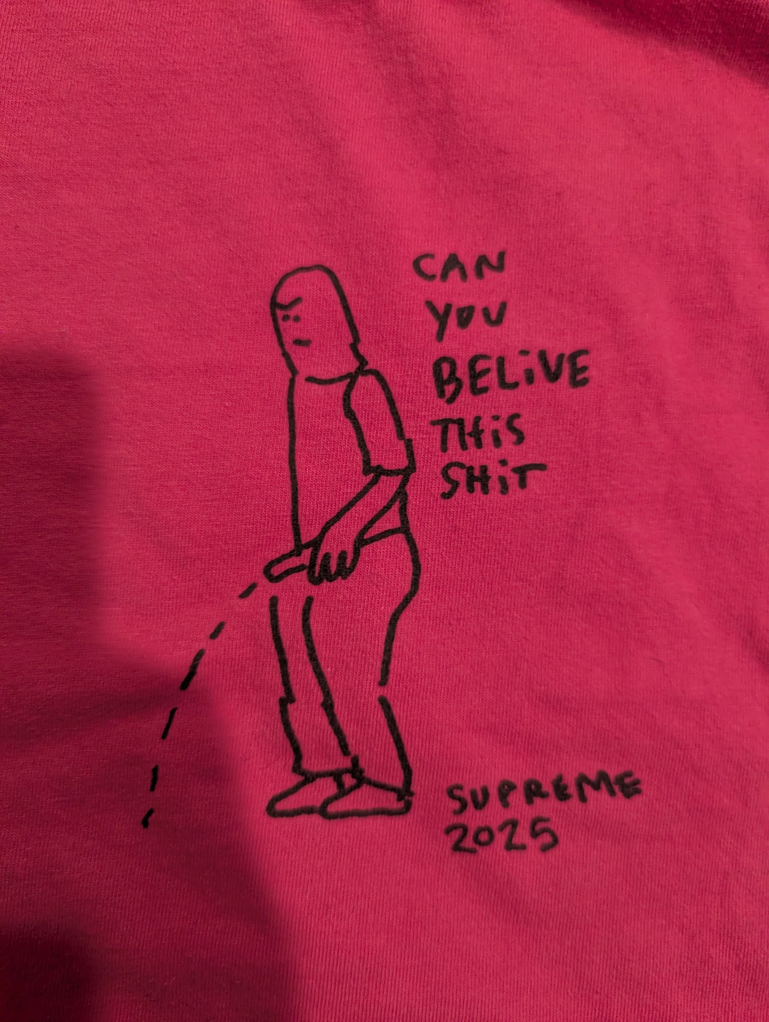 Supreme Supreme Mark Gonzales "Piss" Tee (SS25) - Fuchsia - Size M Size US M / EU 48-50 / 2 - 2 Thumbnail