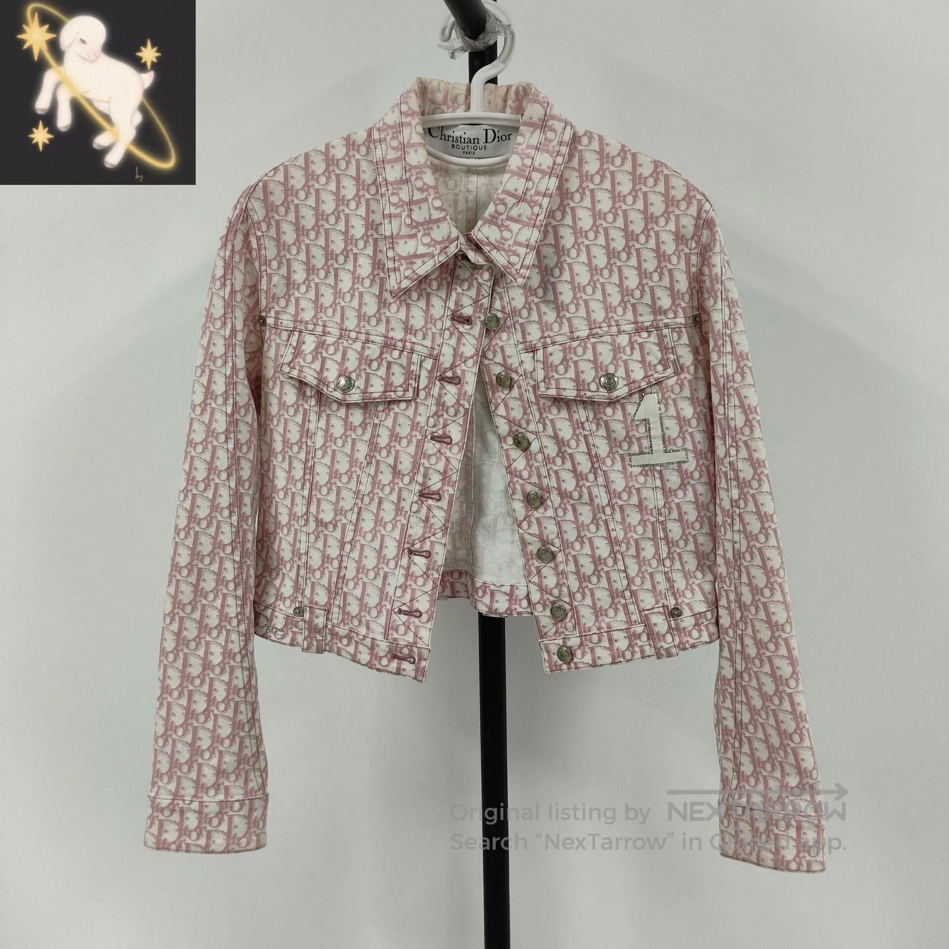 Dior Dior Cherry Blossom Pink Full Print Denim Jacket| Size S / US 4 / IT 40 - 1 Thumbnail