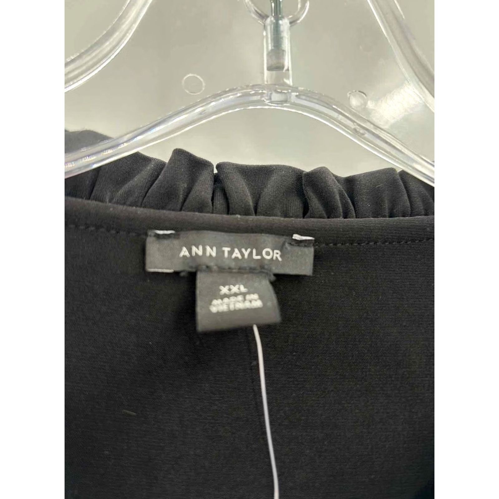 Ann Taylor Pre-Owned Ann Taylor Black XXL Long Sleeve Blouse Size XXL / US 16-18 / IT 52-54 - 3 Thumbnail