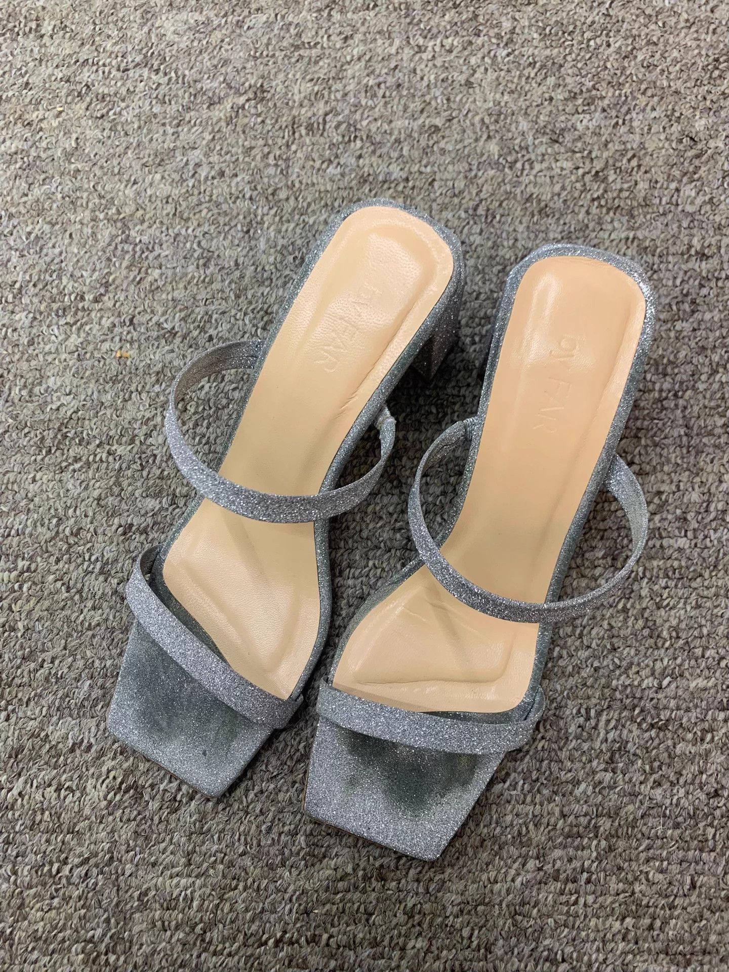 By Far BY FAR Silver Sequin Sandals Slide 37 New Size US 6 / IT 36 - 1 Thumbnail