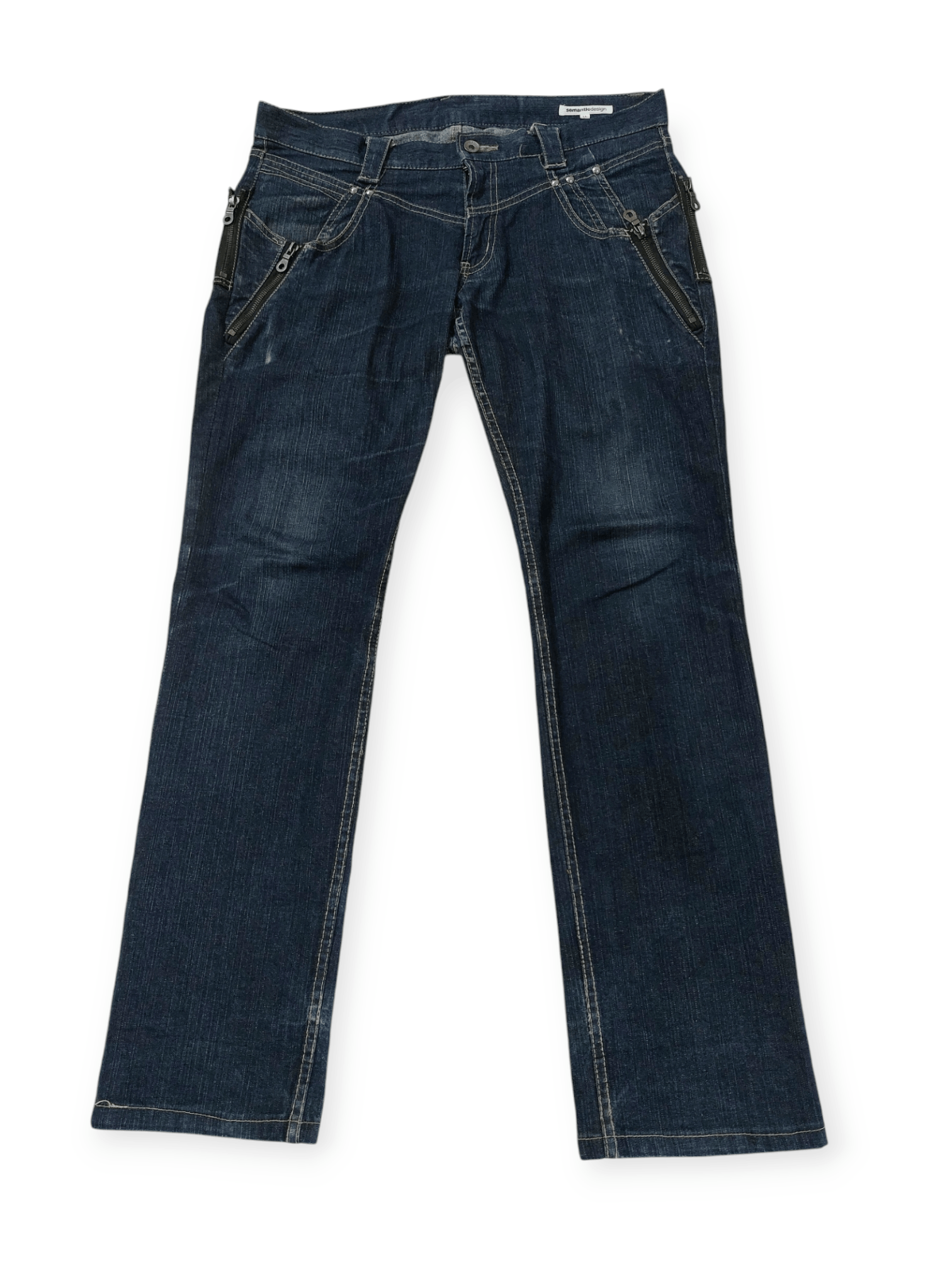 💥Semantic Design Multi Zipped Punk Jeans Denim