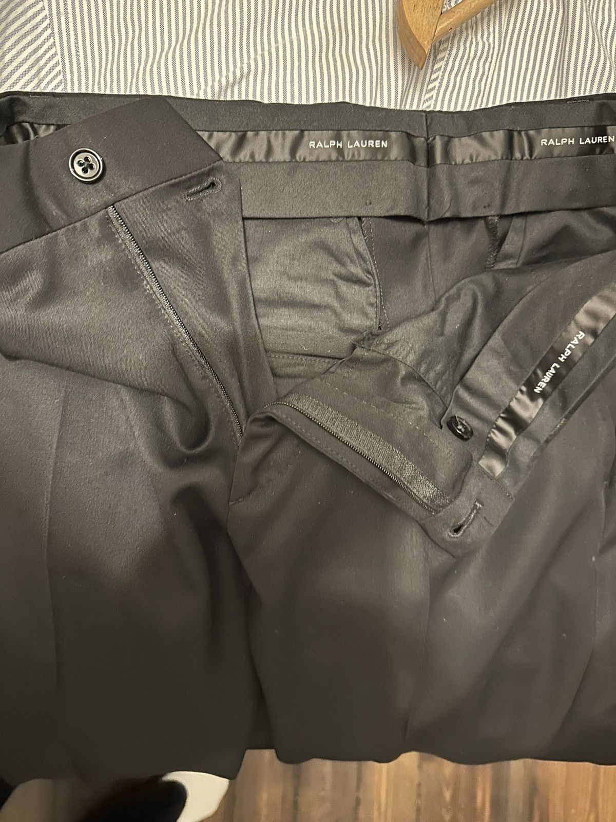 Ralph Lauren Ralph Lauren 100% Wool Black Dress Trousers 31W (Suit Pants) Size 34S - 4 Thumbnail