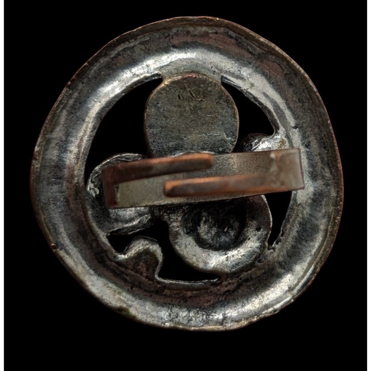 Other Vintage Brutalist Adjustable Ring With Abstract Circular Des Size ONE SIZE - 4 Thumbnail