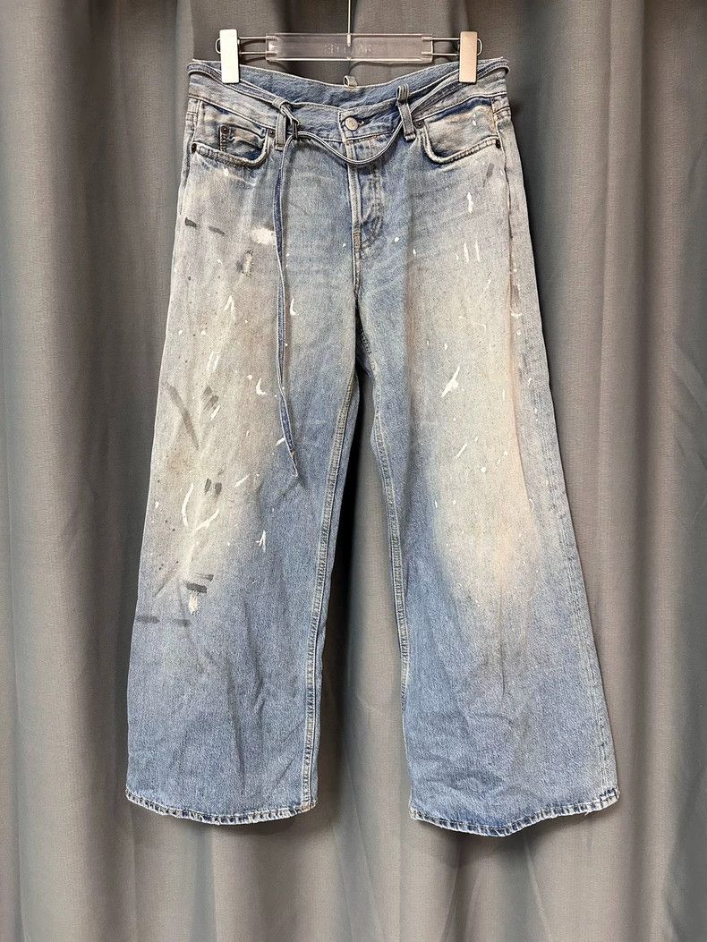 Acne Studios Acne Studios size:34 Splashed ink stained blue wide-leg wo Size 33" - 1 Thumbnail
