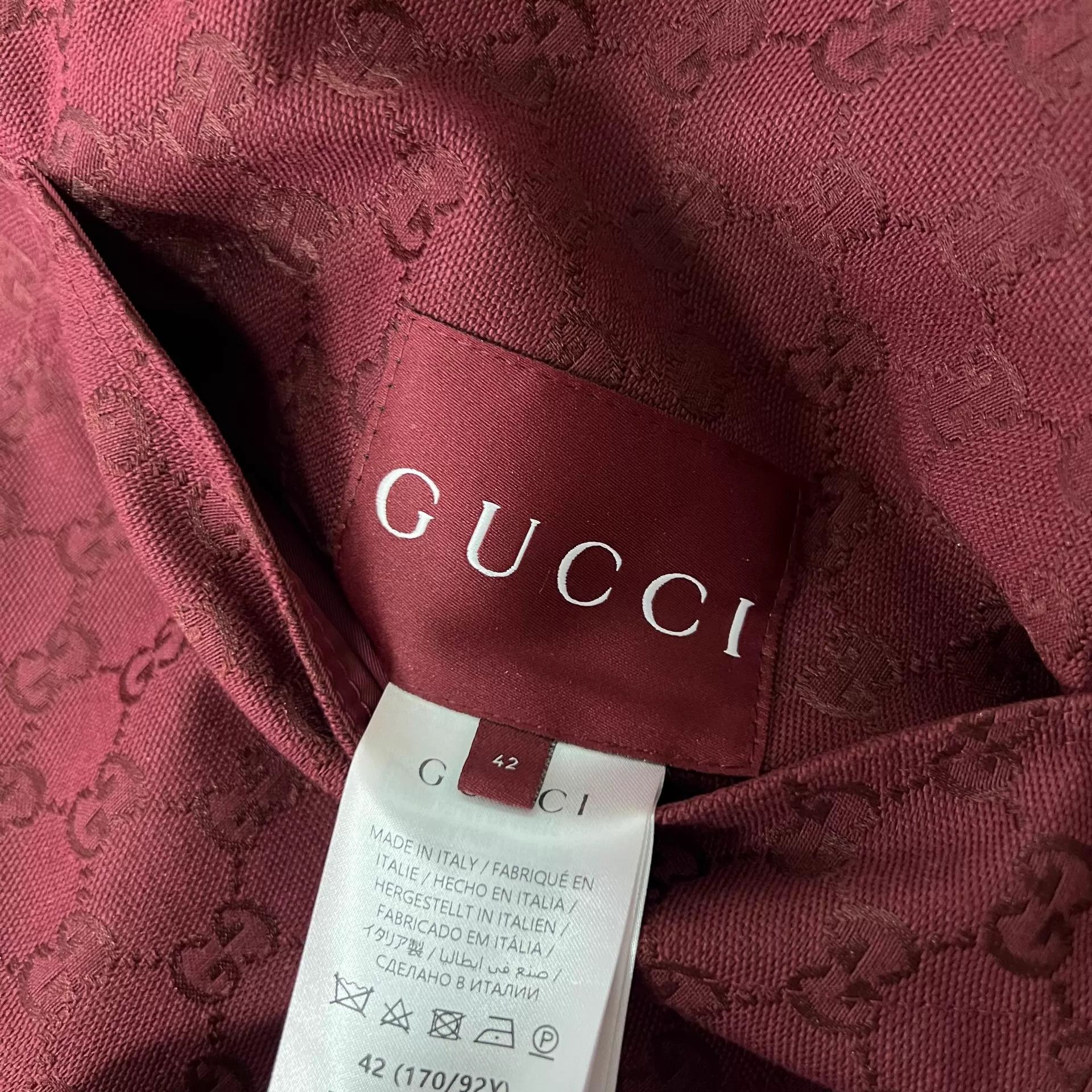 Gucci Gucci GG Print Angora Red Oversized Hooded Jacket Size M / US 6-8 / IT 42-44 - 6 Thumbnail
