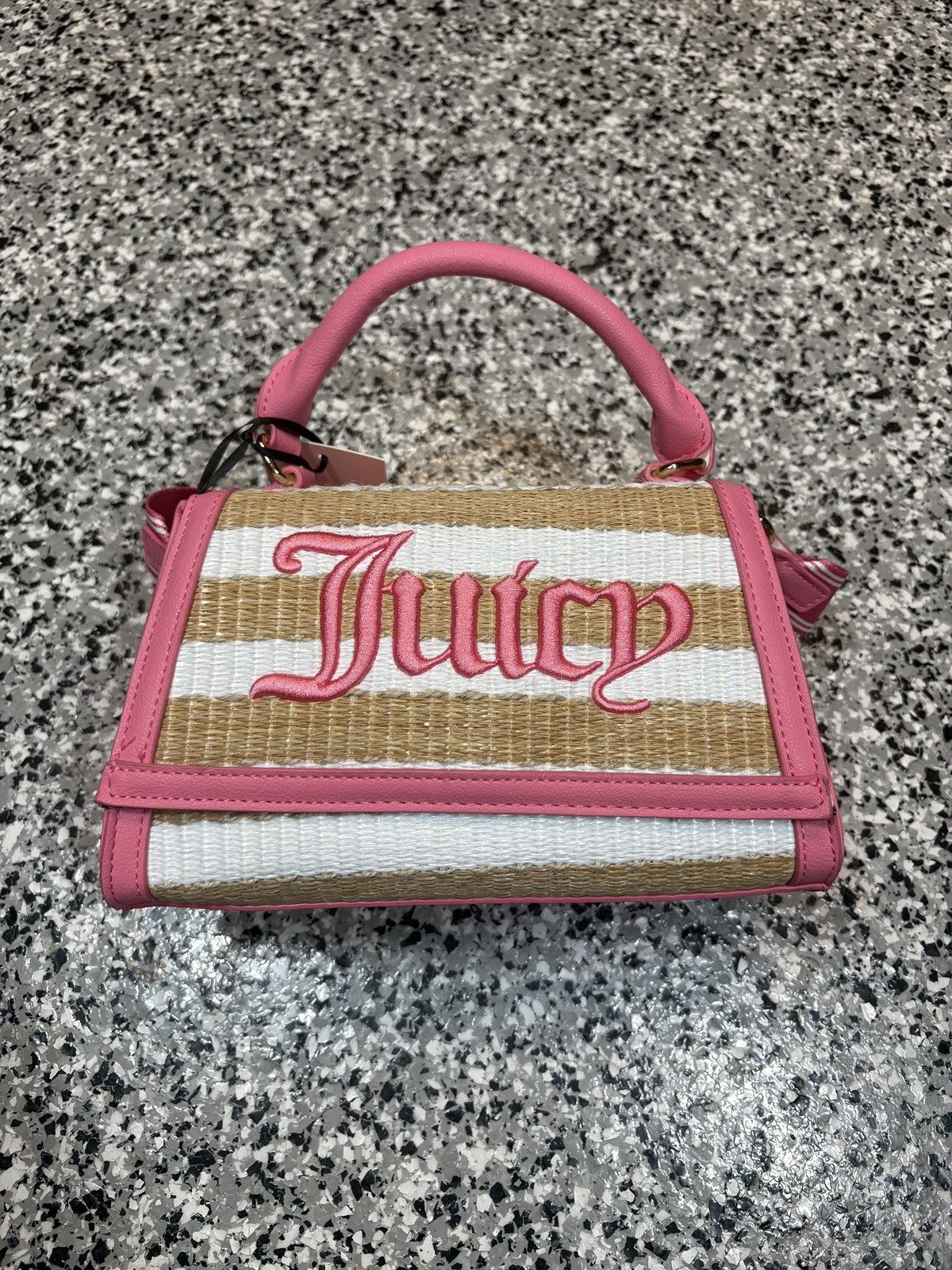 Juicy Couture Vintage Y2K Juicy Couture Gelato Pink Striped Mini Tote Bag Size ONE SIZE - 1 Thumbnail
