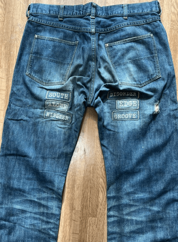 Japanese Brand 2002 SS Number (N)ine “modern age” poem patch grunge denim Size US 34 / EU 50 - 2 Thumbnail