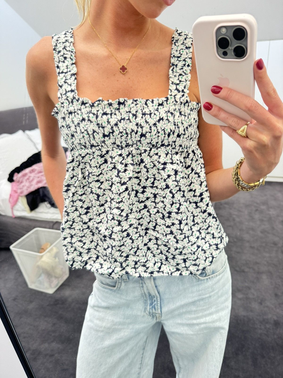 Galeries Lafayette Scrunched Floral print singlet top Size XS / US 0-2 / IT 36-38 - 1 Thumbnail