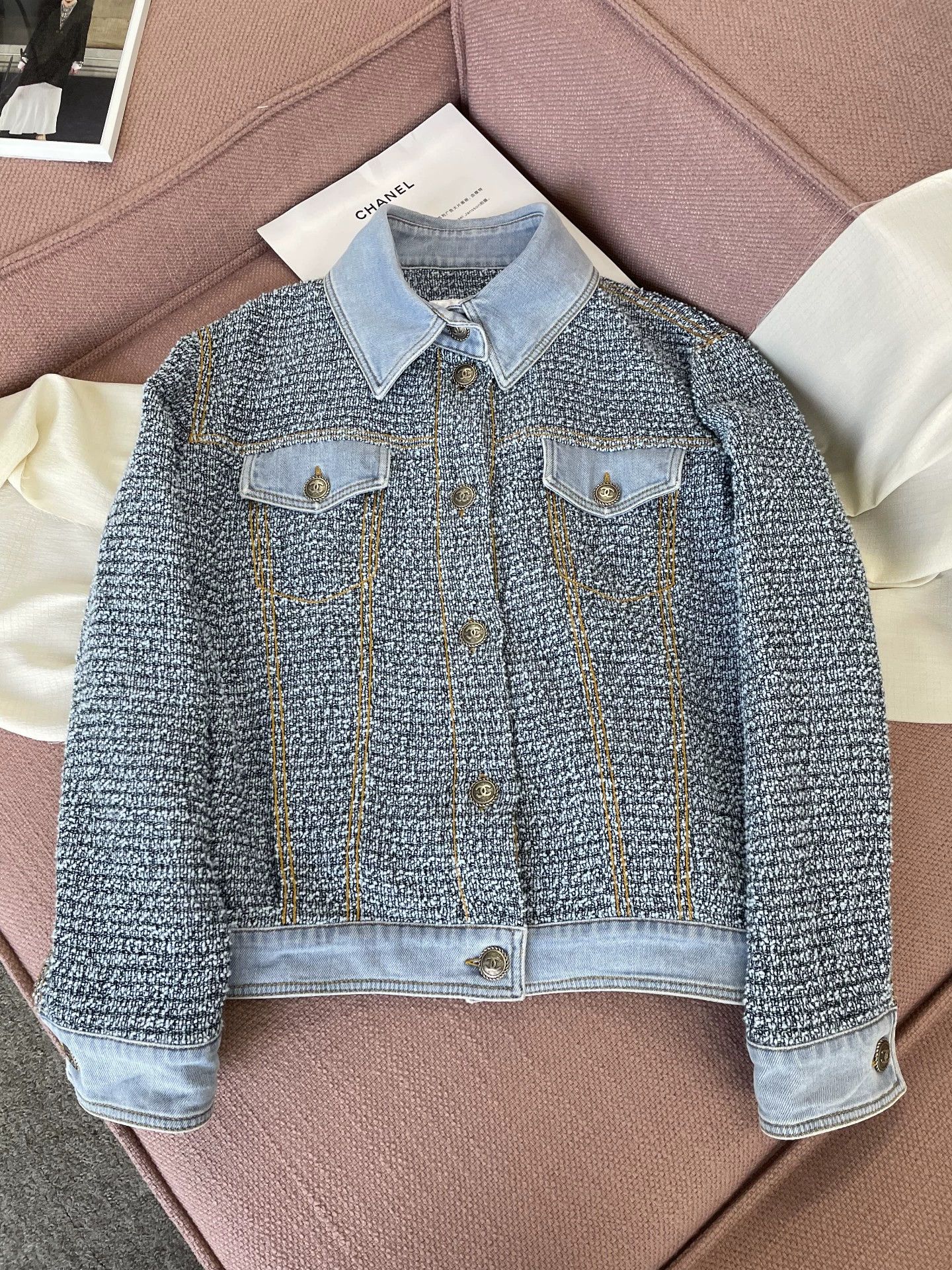 Chanel Blue Denim Tweed Jacket - dmc