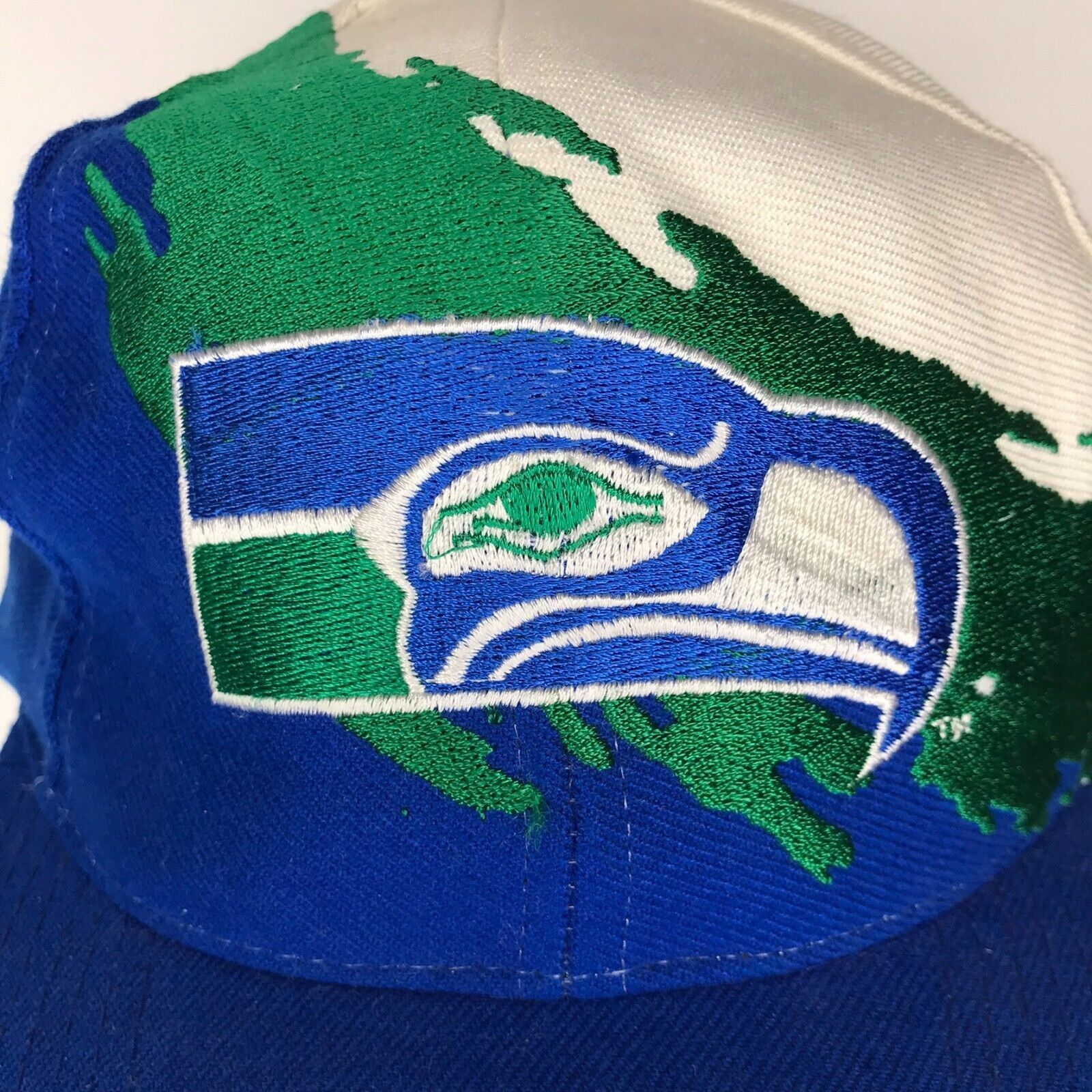 Pro Line Vintage 90s Seattle Seahawks Pro Line Splash Snapback Hat Size ONE SIZE - 3 Thumbnail