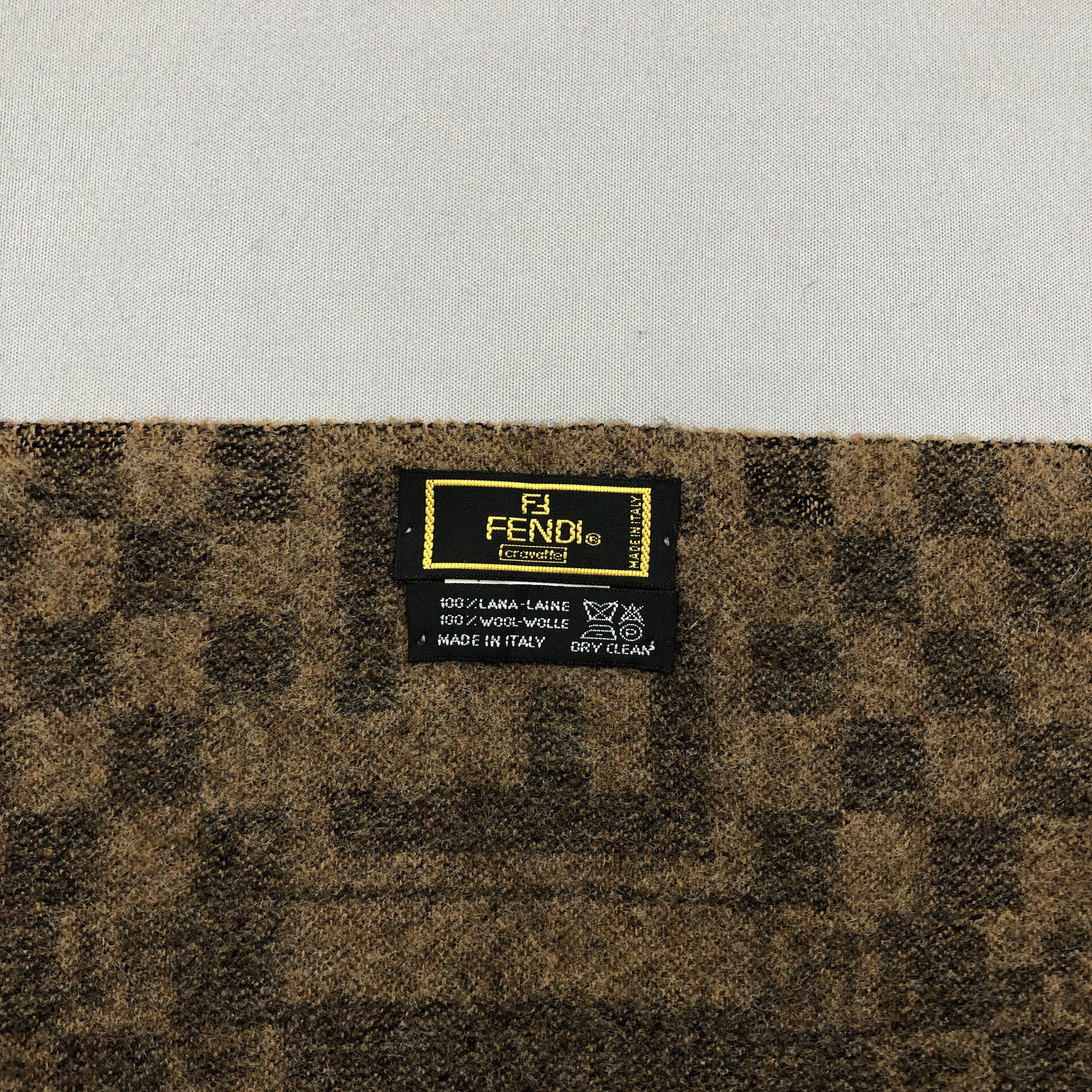 Fendi × Vintage Vintage Fendi Scarf Fendi Zucca FF Monogram Wool Scarves Size ONE SIZE - 7 Thumbnail