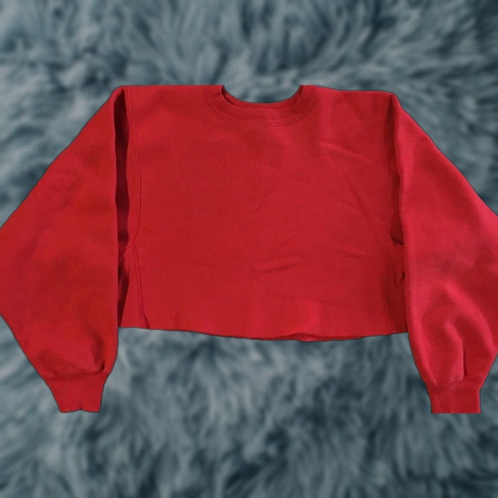Champion Vtg 90s Champion Reverse Weave Cut Off Crop Sweatshirt M USA Track Grunge Hoodie Women Red Size M Size M / US 6-8 / IT 42-44 - 1 Thumbnail