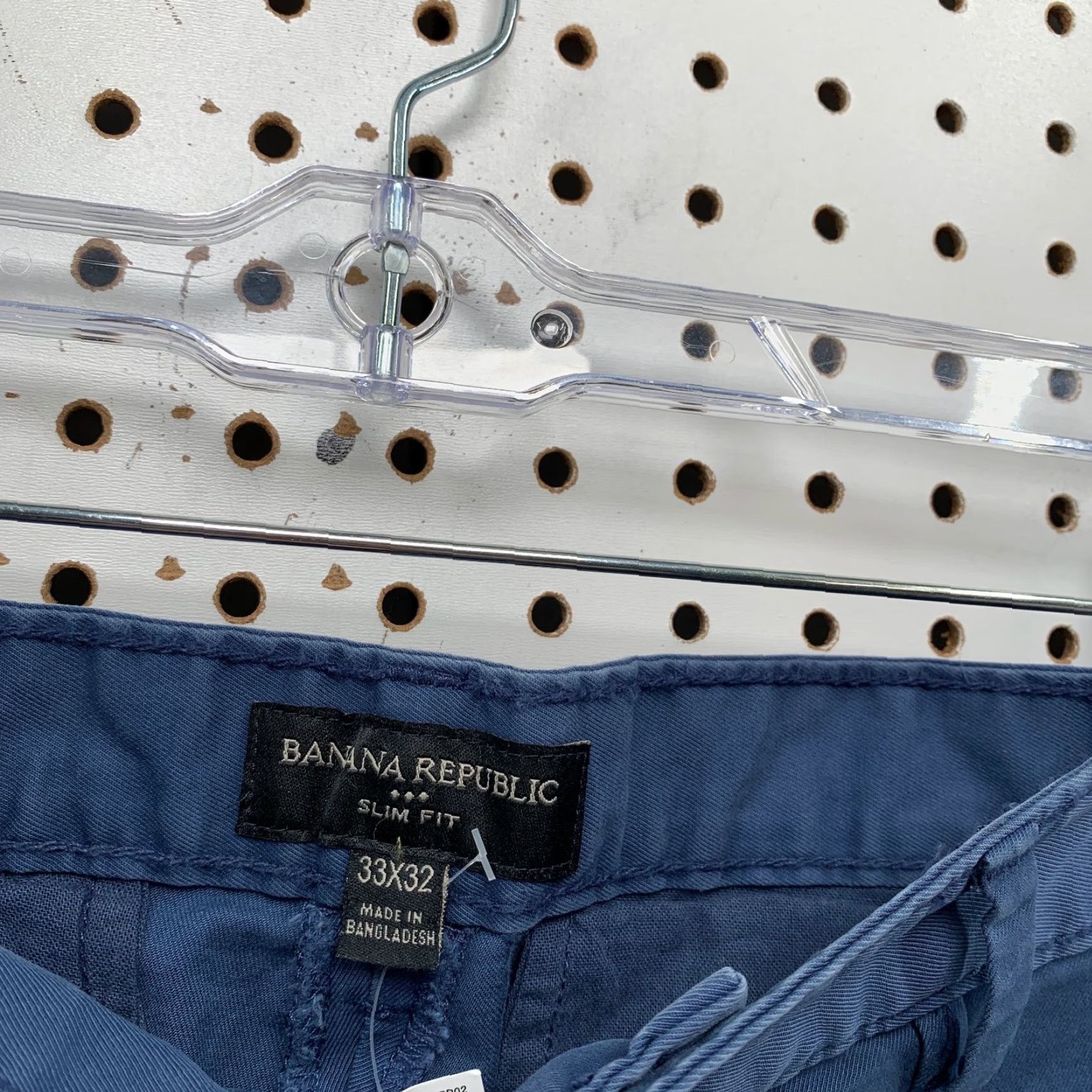 Banana Republic VINTAGE Banana Republic Chino Pants Mens 33x32 Blue Slim Fit Cotton Work School Size US 33 - 3 Thumbnail