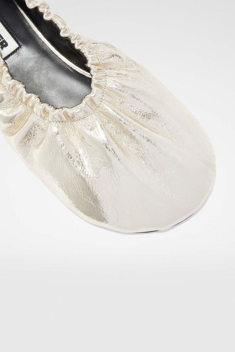 Jil Sander o1loc1c0426 Metallic Leather Ballerinas in Golden Size US 9 / IT 39 - 4 Thumbnail