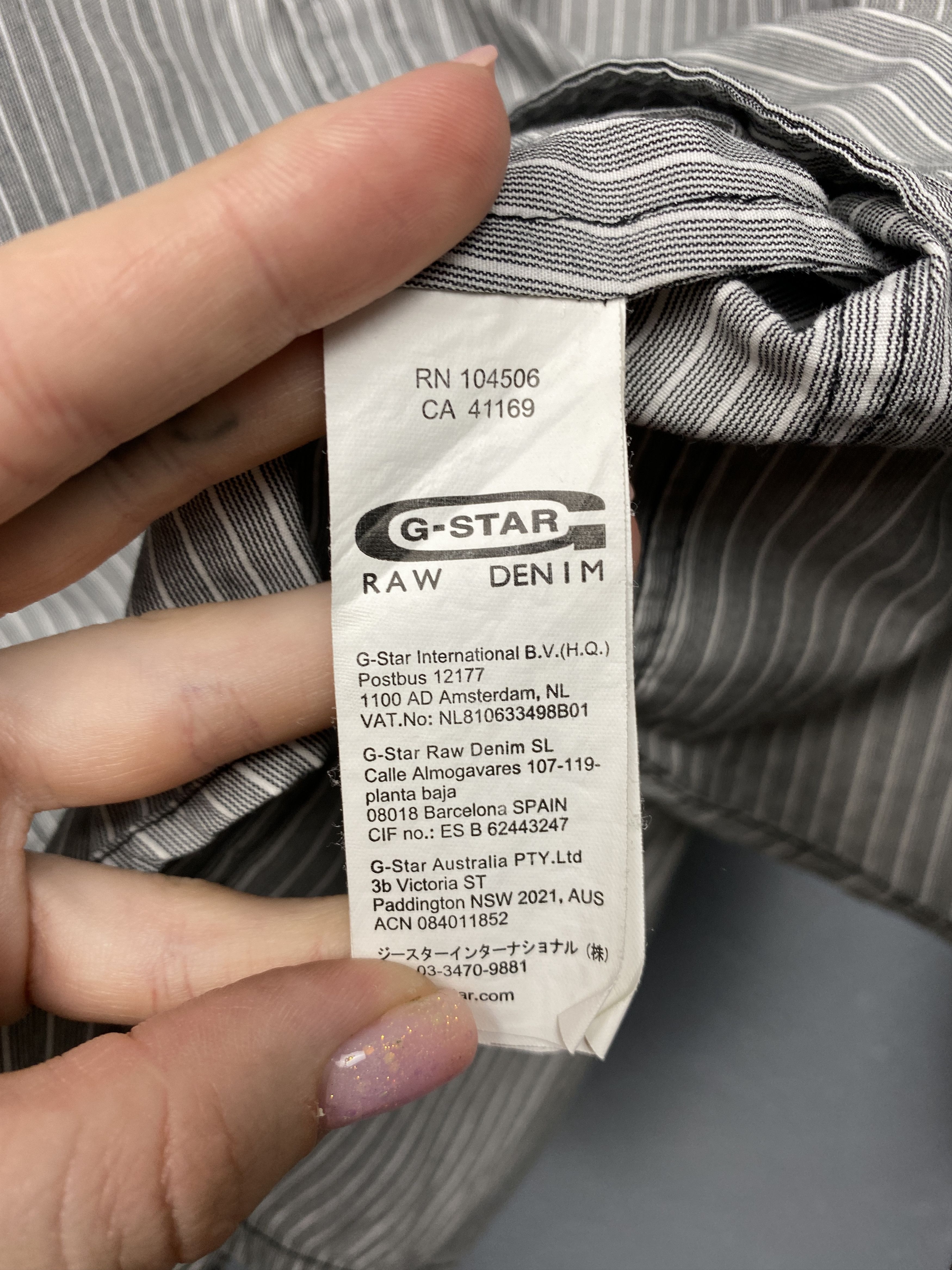 G-Star G Star Raw Vintage Mens Striped Long Sleeve Shirt Size US L / EU 52-54 / 3 - 5 Thumbnail
