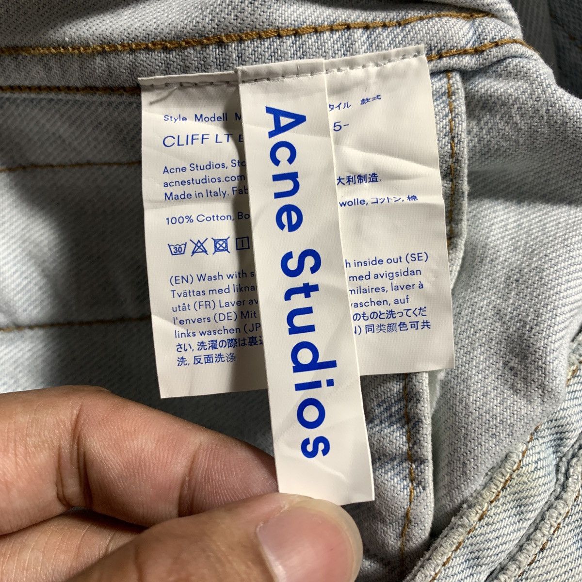 Acne Studios Acne Studios Blå Konst Denim Jacket Light Blue Size US S / EU 44-46 / 1 - 5 Thumbnail