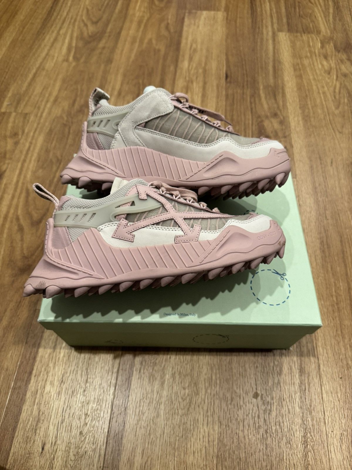 Off-White Off-White Odsy-1000 Beige Pink Size US 10 / IT 40 - 13 Thumbnail