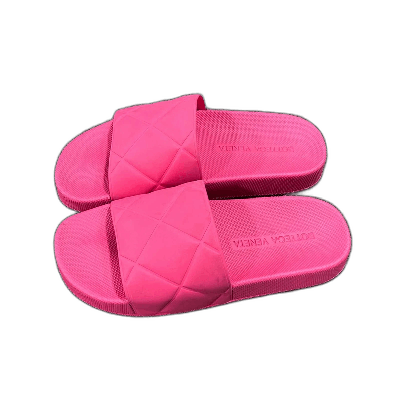 Pink Rubber Slides by Bottega Veneta