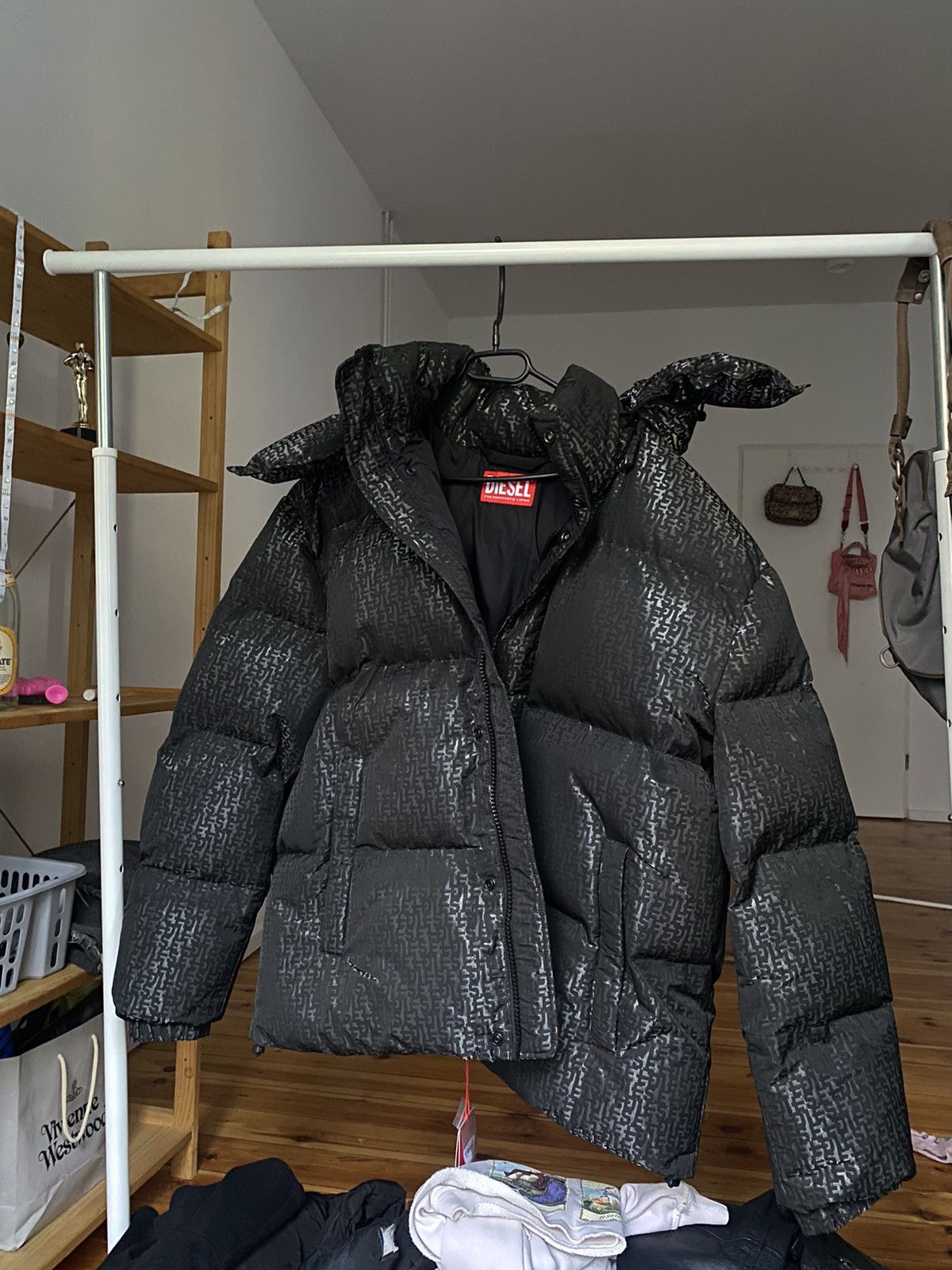 DIESEL Winter Jacket 'W-ROLFYS-MON' in Black