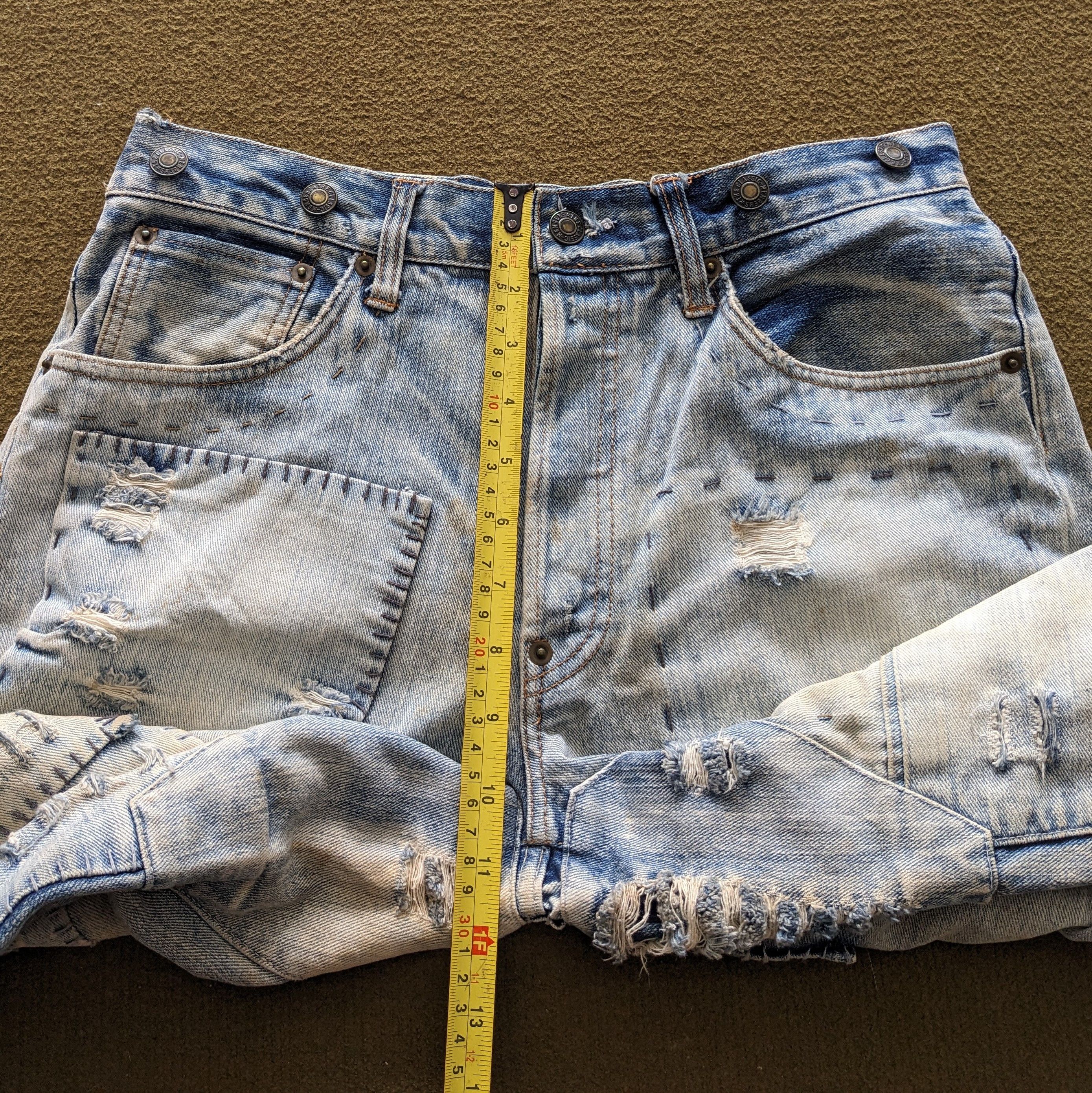 Vintage Vintage SATISFY Private Brand Patchwork Style Jeans Size US 30 / EU 46 - 7 Thumbnail