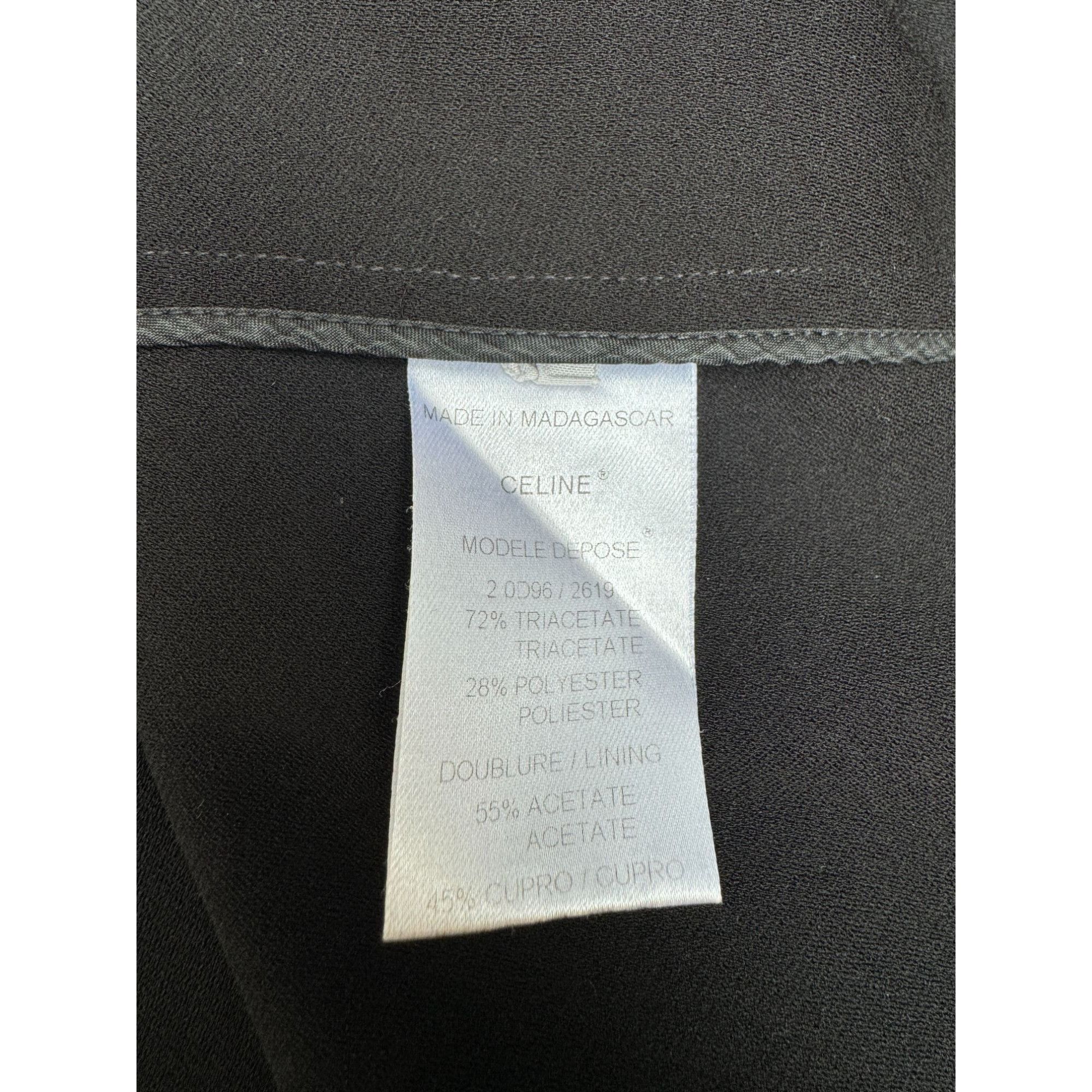 Celine Phoebe Philo Black Blouse Top Size S / US 4 / IT 40 - 6 Thumbnail