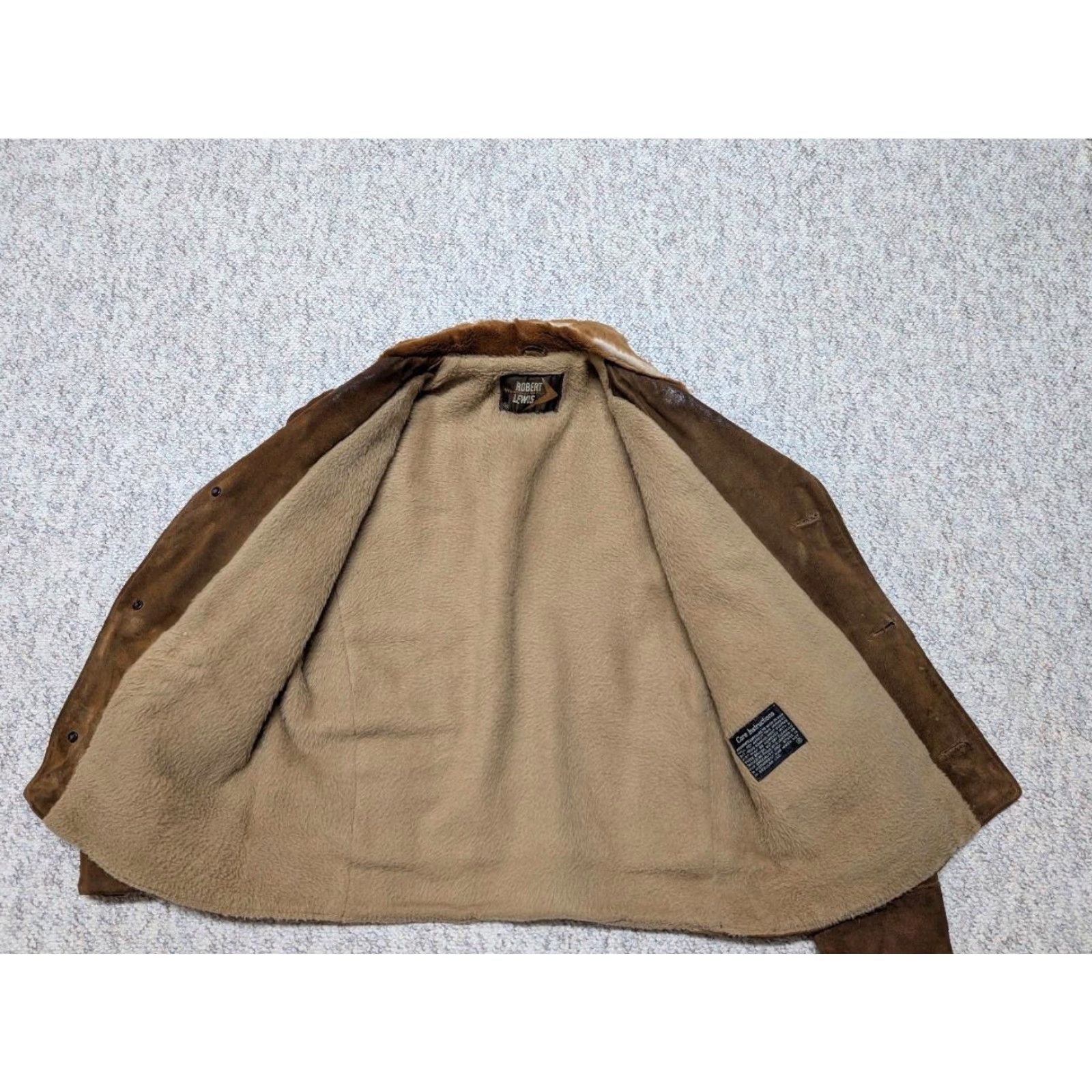 KangaROOS VINTAGE western suede leather KANGAROO FUR trucker jacket M Brown Cowboy safari 40 1960s 1970s boho Mens Size US M / EU 48-50 / 2 - 6 Thumbnail