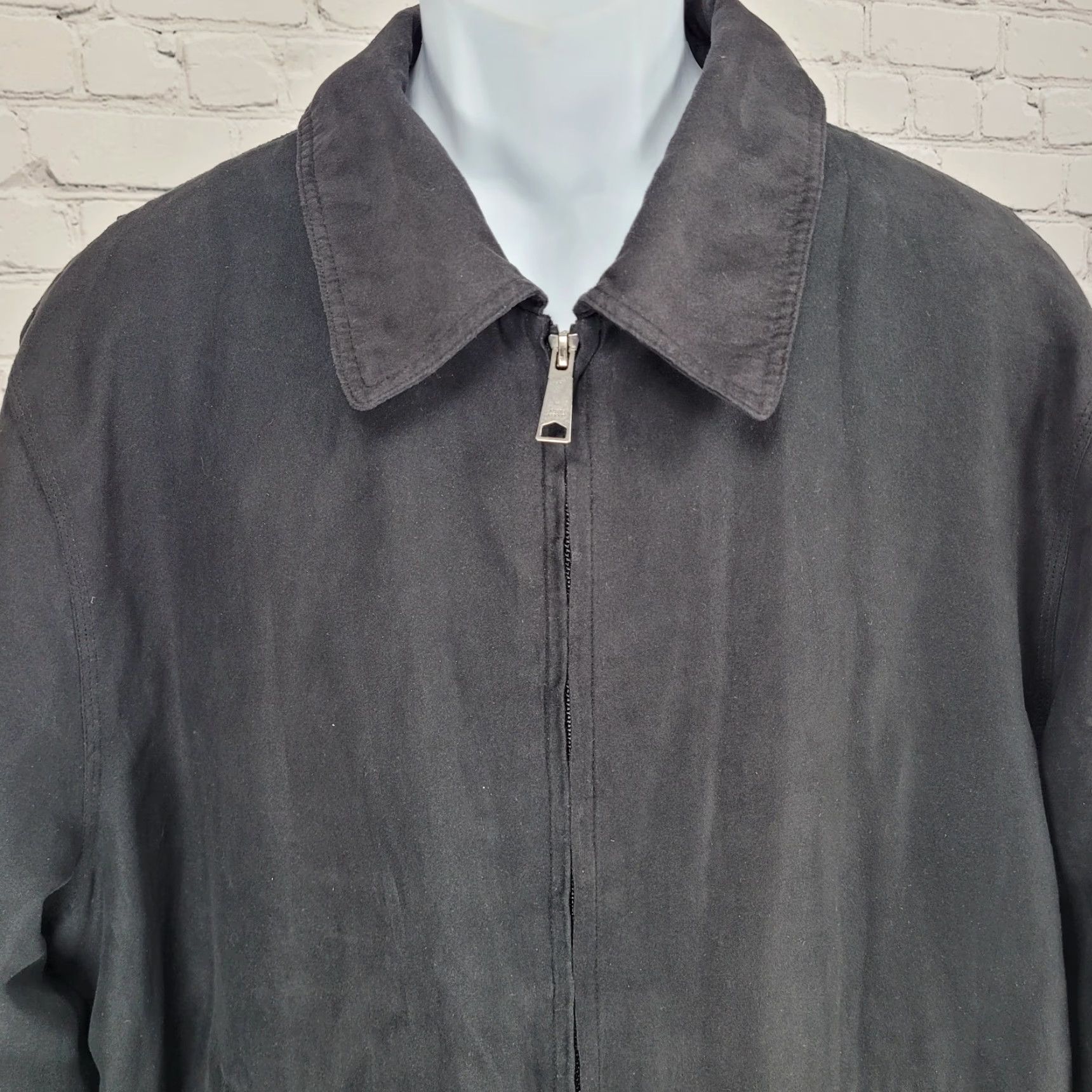 Joseph Abboud Joseph Abboud Jacket Black Microfiber Full Zip Collared Lightweight Lined XL Size US XL / EU 56 / 4 - 7 Thumbnail