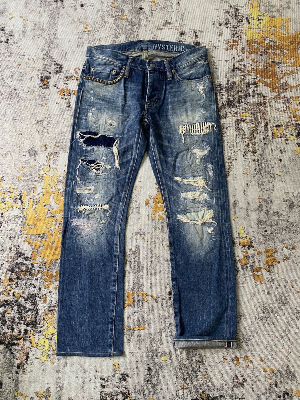 Hysteric Glamour Hysteric Glamour Japan Distressed Patchwork Selvedge Denim Size US 28 / EU 44 - 1 Thumbnail