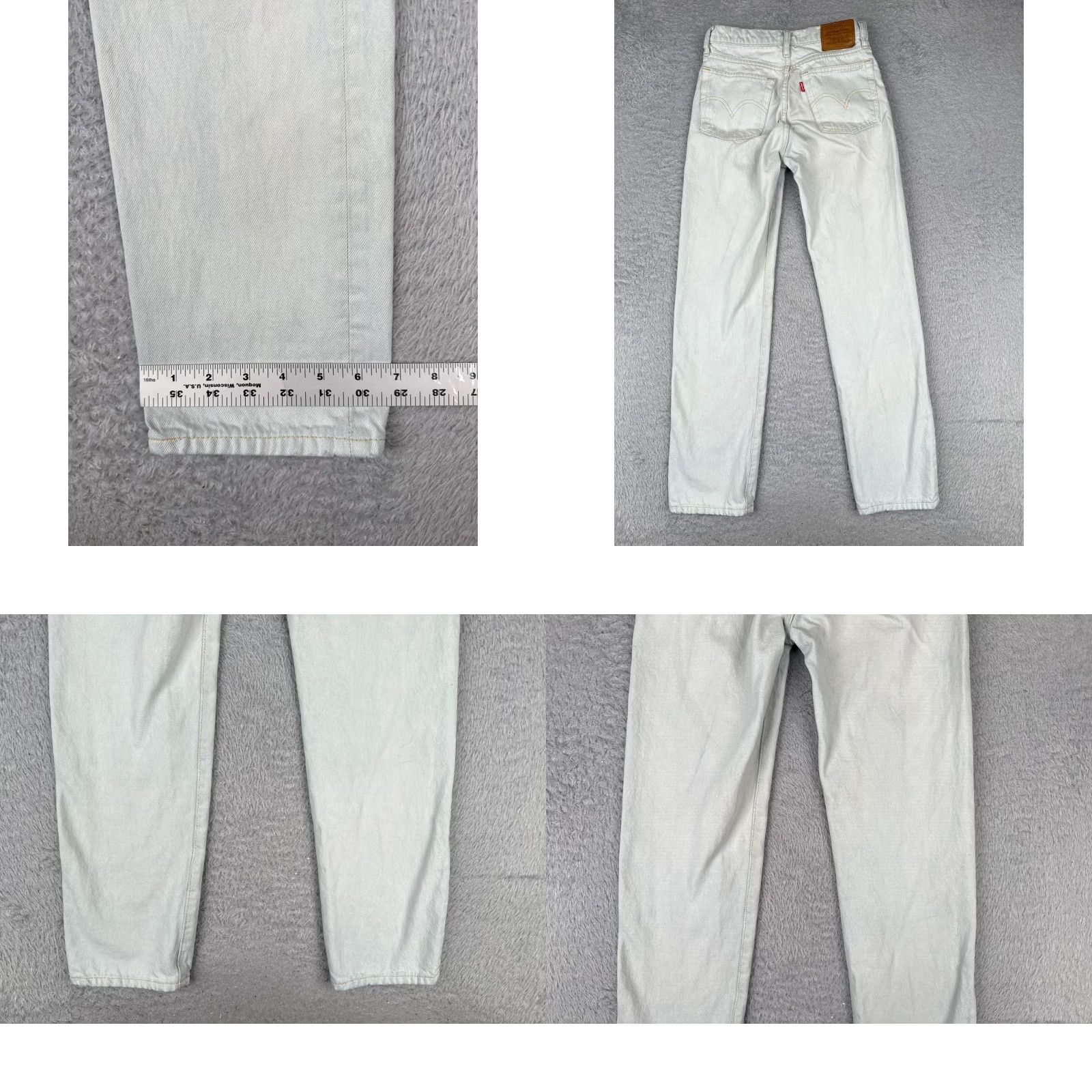 Levi's VINTAGE Levis Premium Jeans Womens 25 Blue Denim Big E Wedgie Straight Mid Rise 25x28 Size 42" / US 20 - 10 Thumbnail