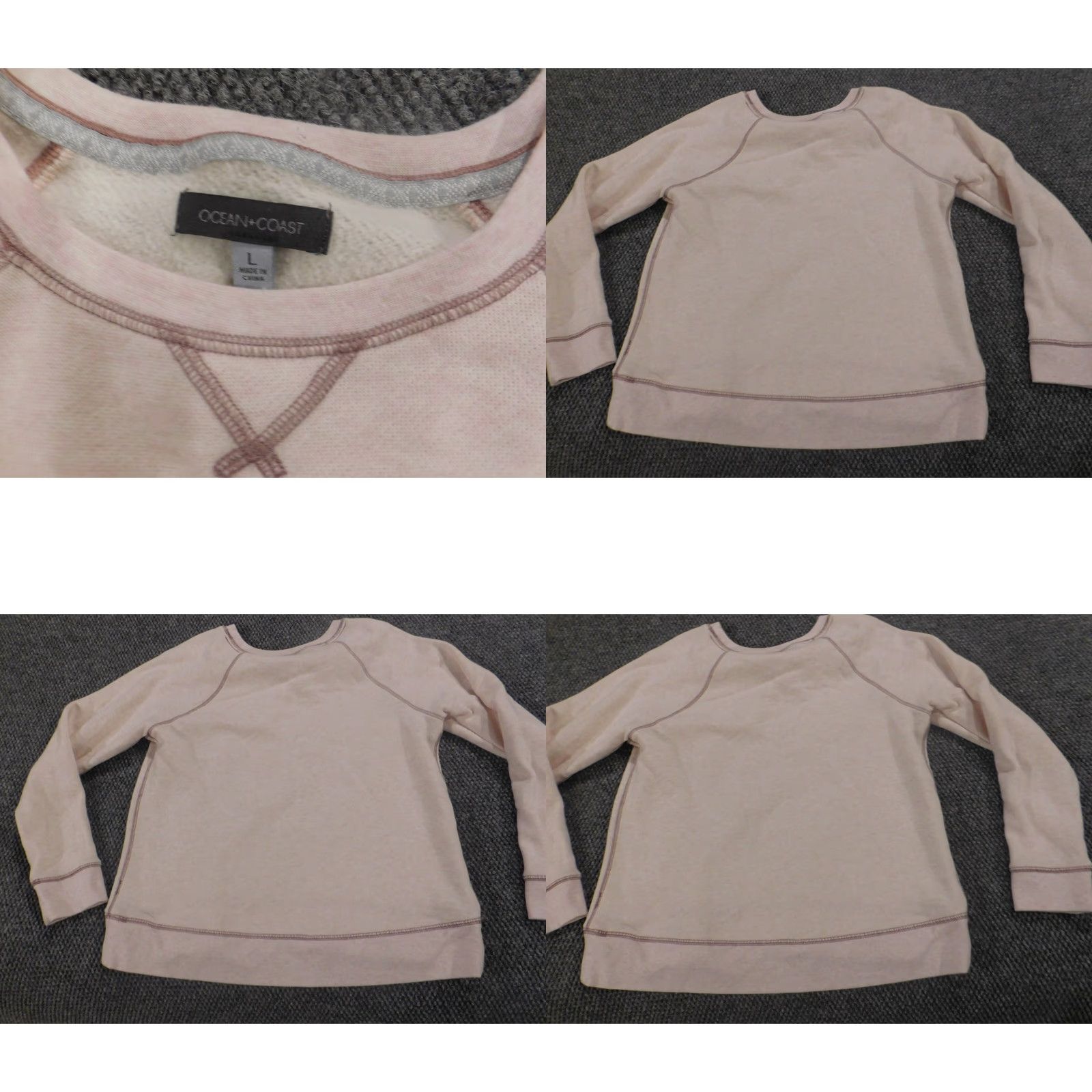 Vintage Ocean & Coast Sweater Womens Large Purple Pullover Crewneck Knit Raglan Sleeve Cotton Logo Stretch Vintage No Size L / US 10 / IT 46 - 8 Thumbnail