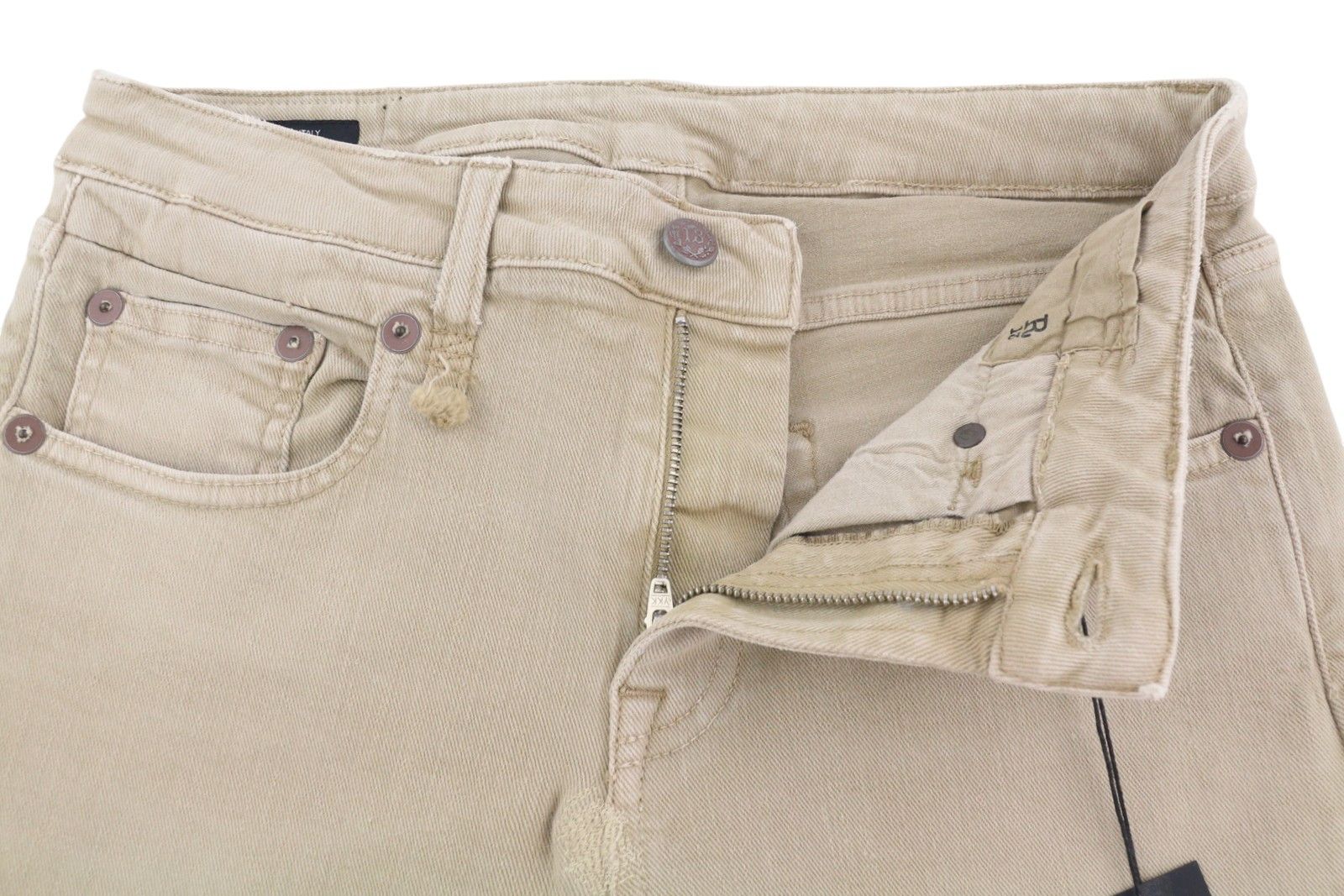 R13 BOY STRAIGHT 28 Khaki Stretch Faded Cropped 86263 Size 28" / US 6 / IT 42 - 5 Thumbnail