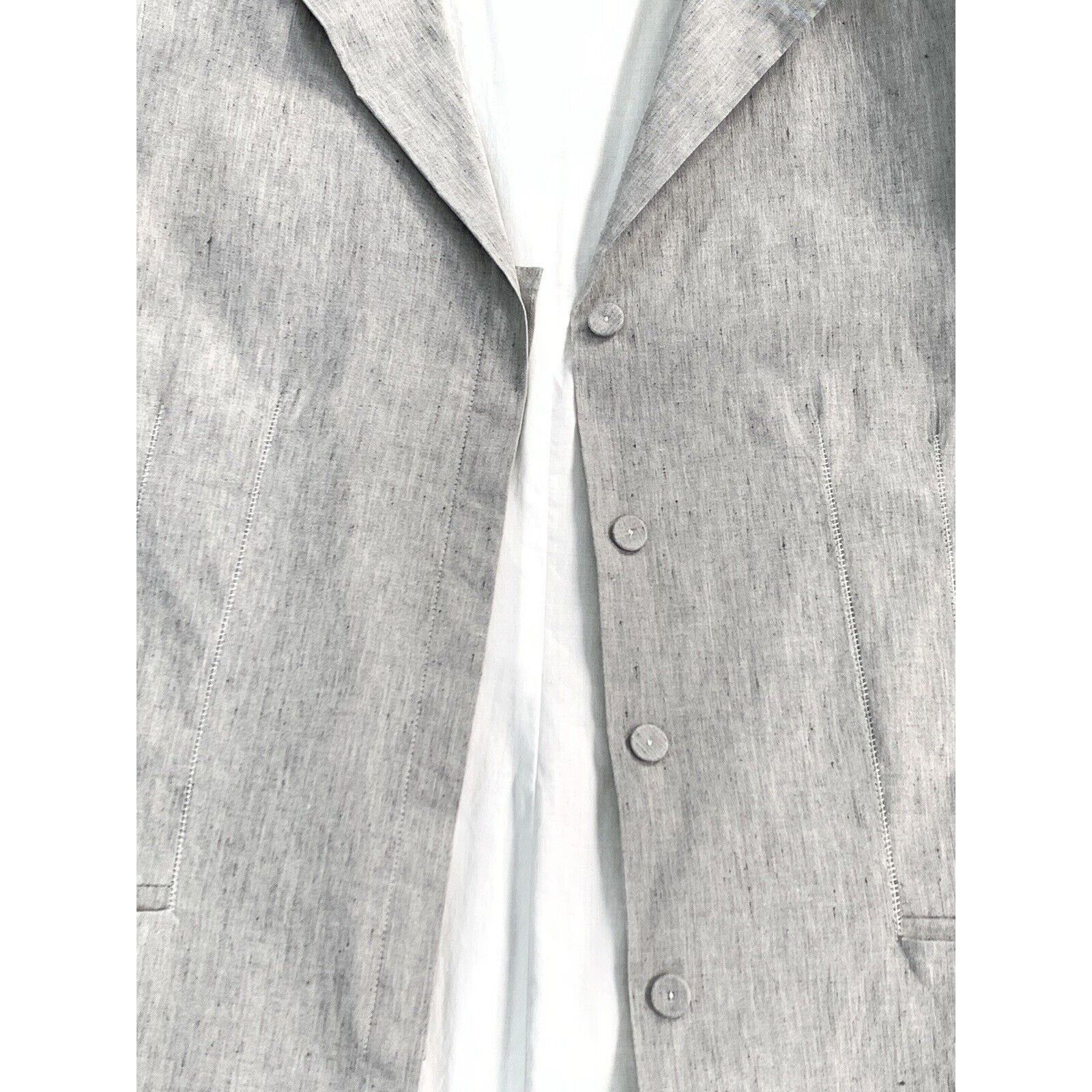 Annette Gortz × Designer Women ANNETTE GORTZ LINEN Blazer LONG Jacket EU 38 UK 10 S-M Size M / US 6-8 / IT 42-44 - 7 Thumbnail