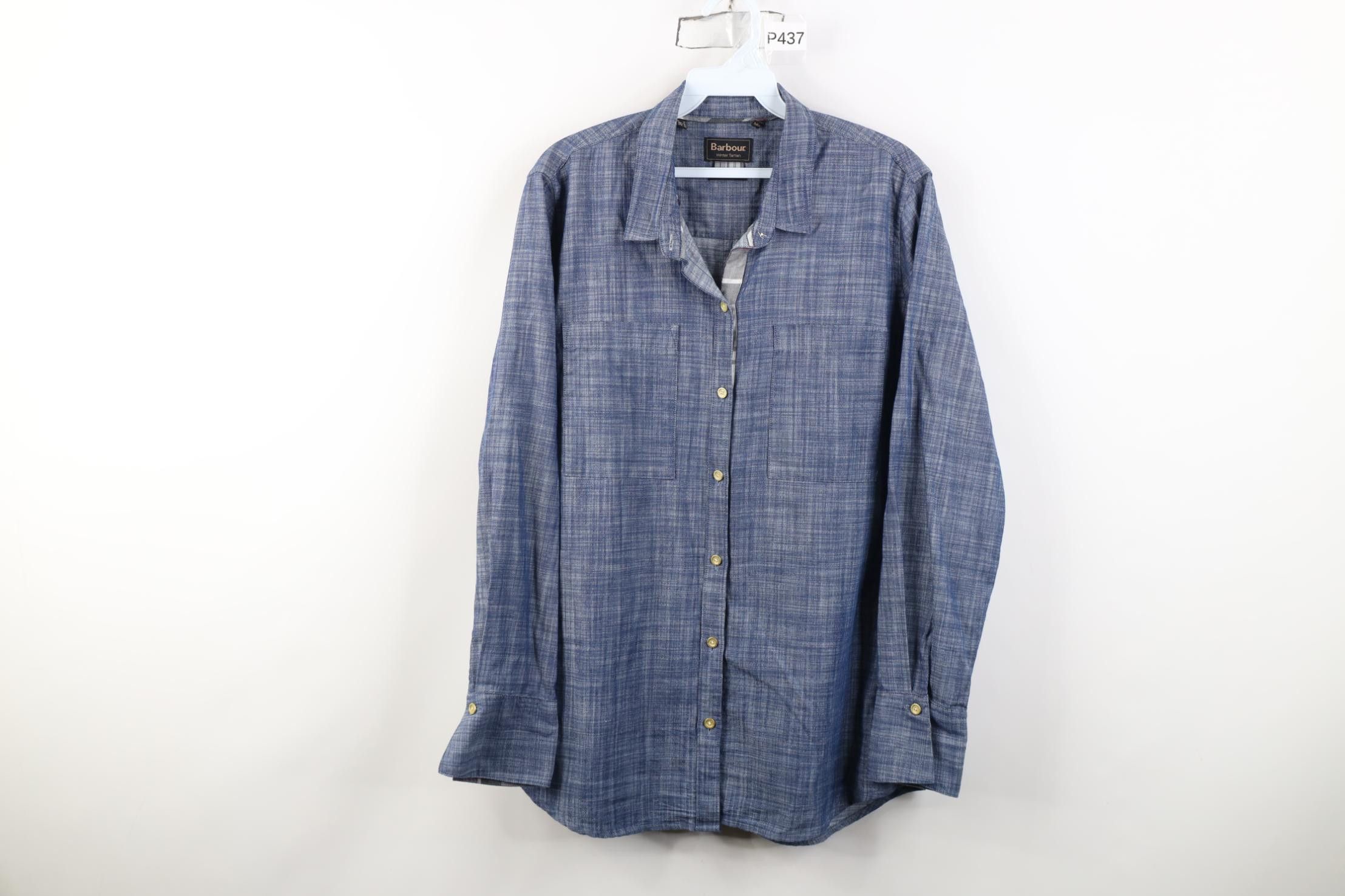 Barbour Barbour Winter Tartan Chambray Collared Button Shirt Blue Size M / US 6-8 / IT 42-44 - 1 Thumbnail