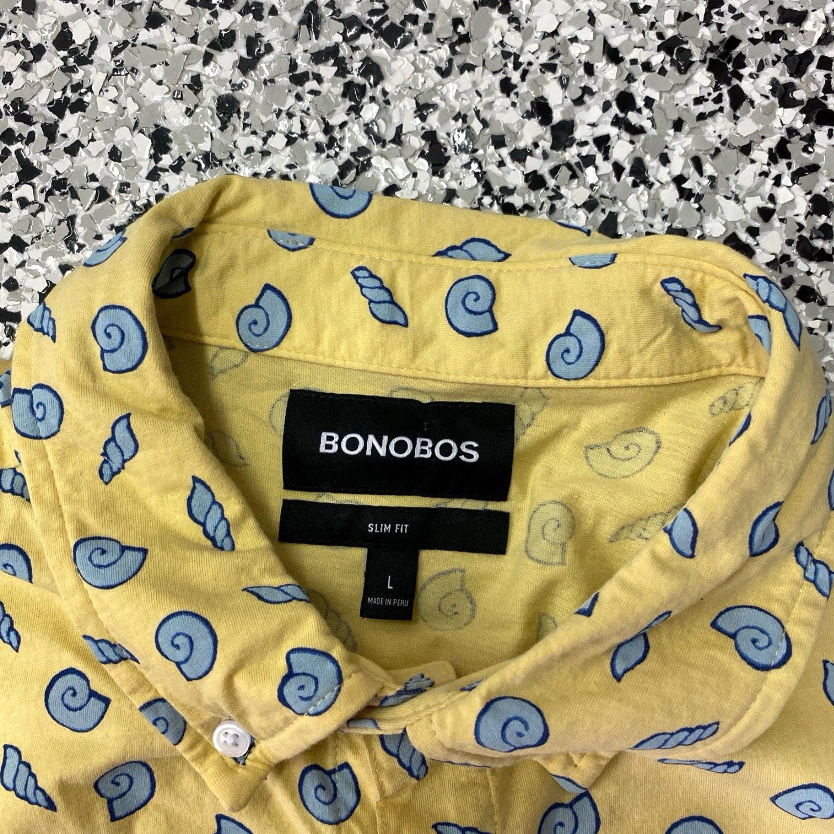 Bonobos Bonobos Shirt Slim Button-Up Seashells Ocean Beach Yellow L Regular Mens Size US L / EU 52-54 / 3 - 2 Thumbnail
