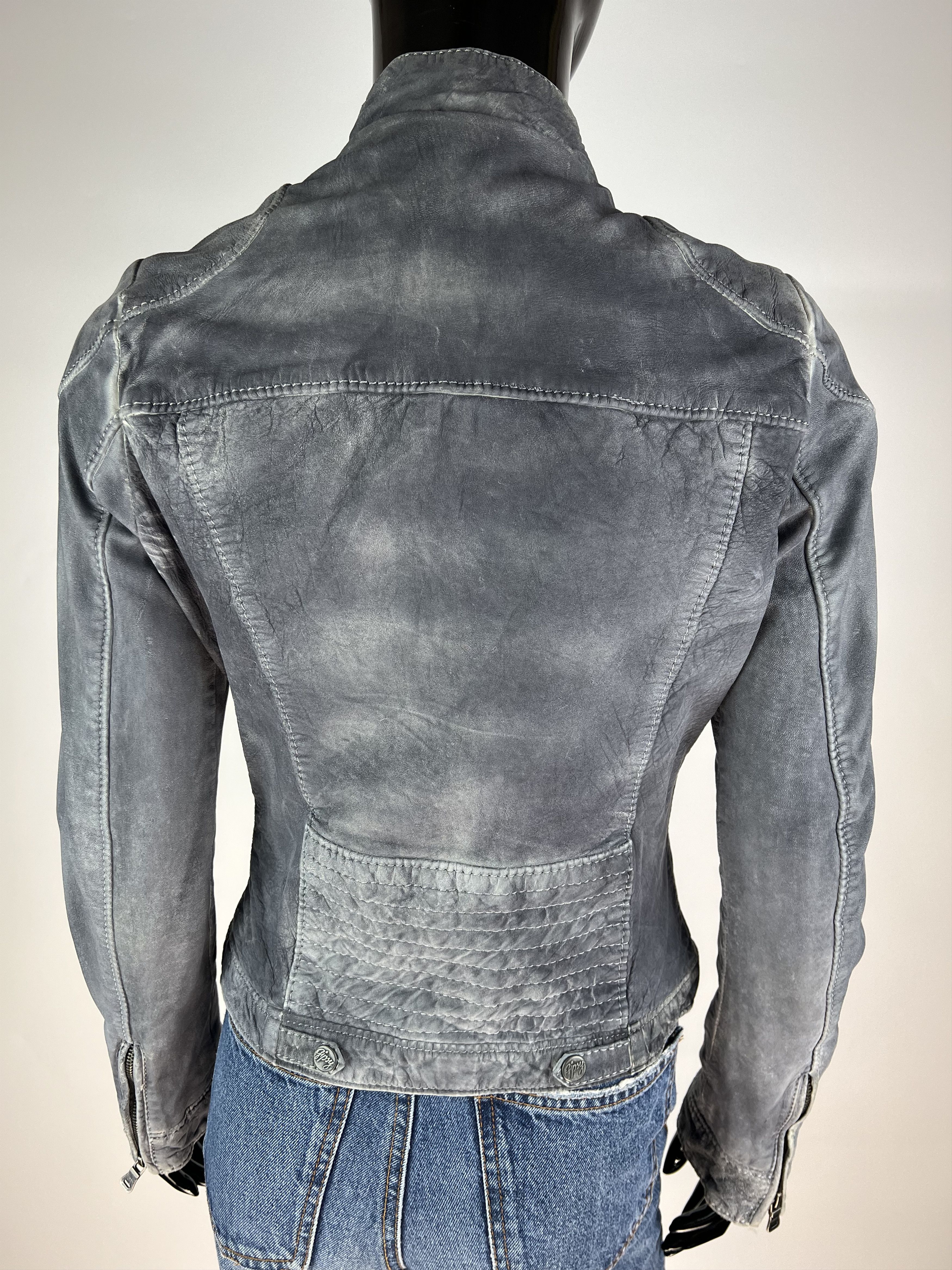 Gypsy Gipsy Women's Gray Leather Jacket Size S Size S / US 4 / IT 40 - 4 Thumbnail