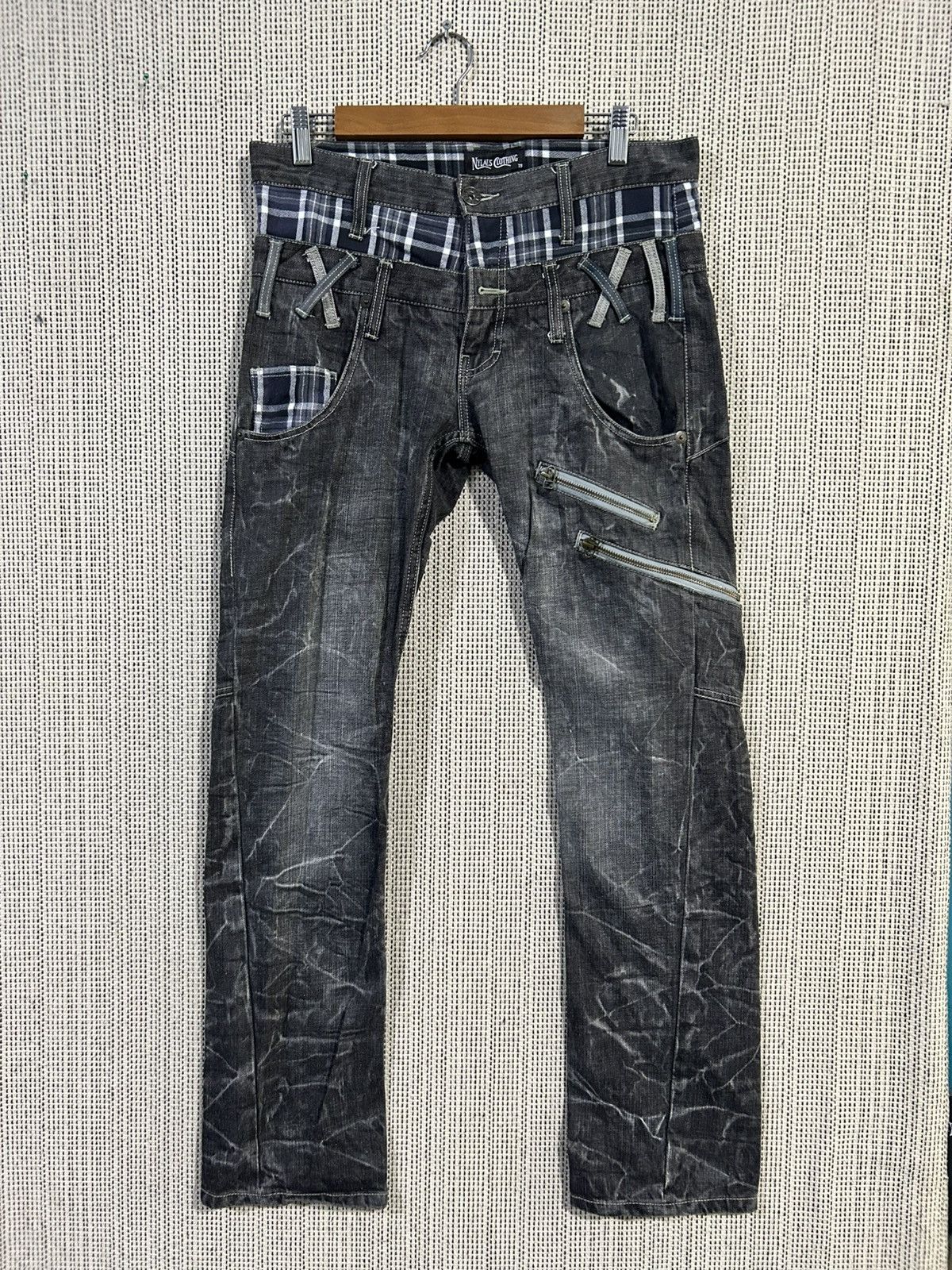 Japanese Brand Nylaus clothing double waist denim regular style Size US 31 - 2 Thumbnail