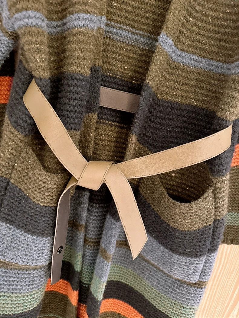 Loro Piana LORO PIANA Color striped cashmere knit coat Size S / US 4 / IT 40 - 6 Thumbnail
