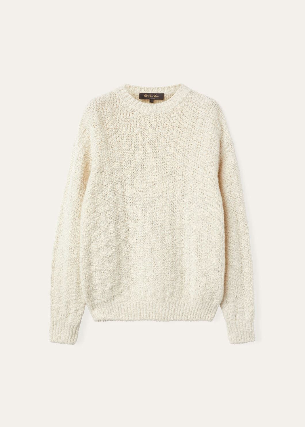 Loro Piana o1w1db10825 FAO5750 Folecchio Crewneck Sweater in Off White Size L / US 10 / IT 46 - 1 Thumbnail
