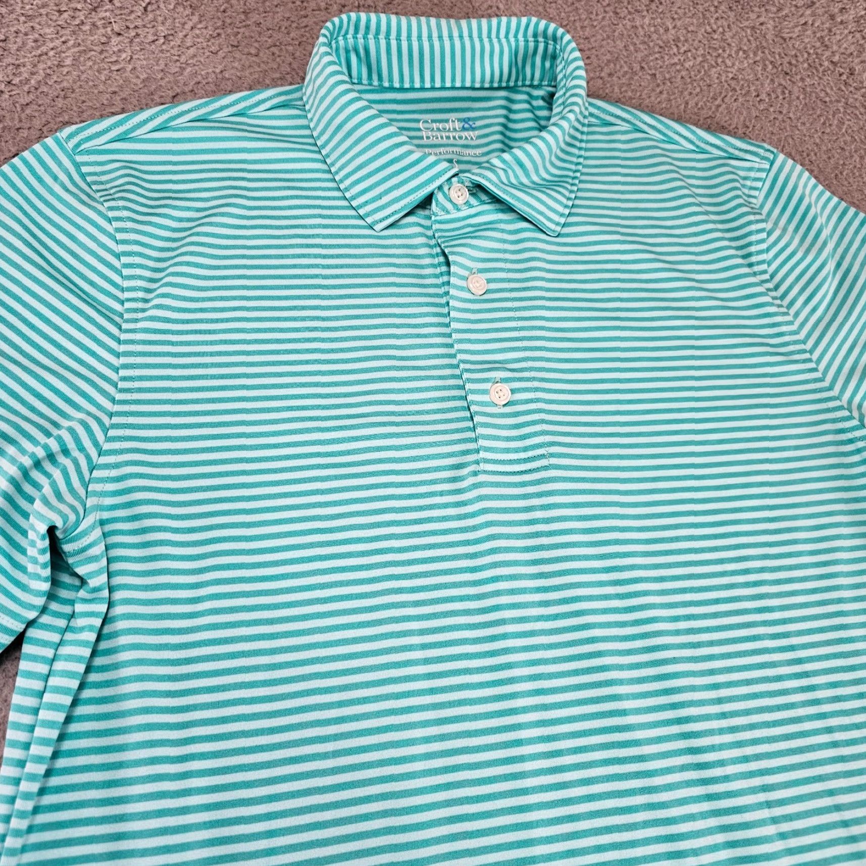 Croft & Barrow Croft & Barrow Polo Shirt Mens Small Teal Performance Stretch Golf Casual Size US S / EU 44-46 / 1 - 2 Thumbnail
