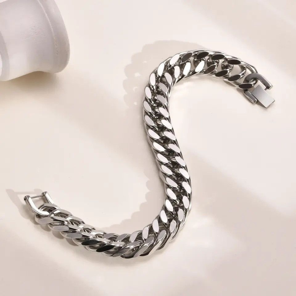 Other 15mm Stainless Steel Cuban Chain Bracelet Size ONE SIZE - 3 Thumbnail