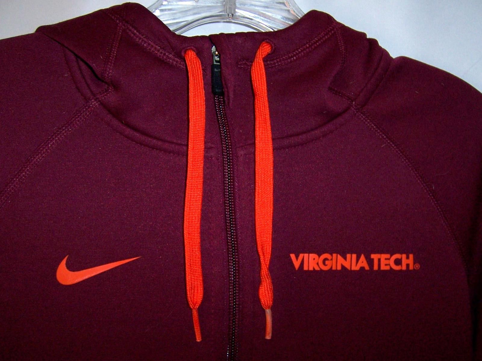 Nike Virginia Tech Hokies Nike Therma-Fit Hoodie-Zip-Maroon-S Size S / US 4 / IT 40 - 2 Thumbnail