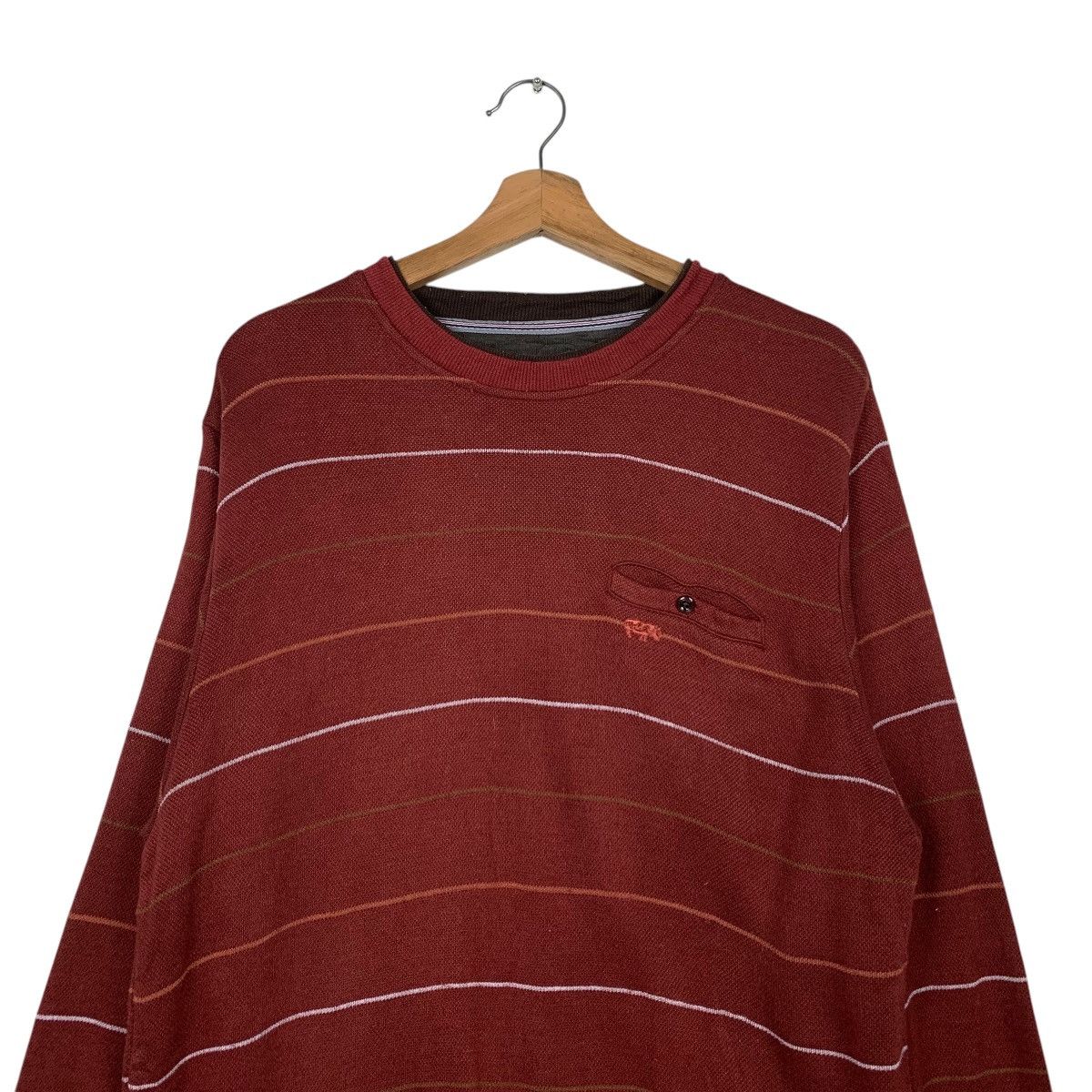 Kansai Yamamoto KANSAI YAMAMOTO Striped Single Pocket Sweatshirt #2397-C107 Size US L / EU 52-54 / 3 - 2 Thumbnail