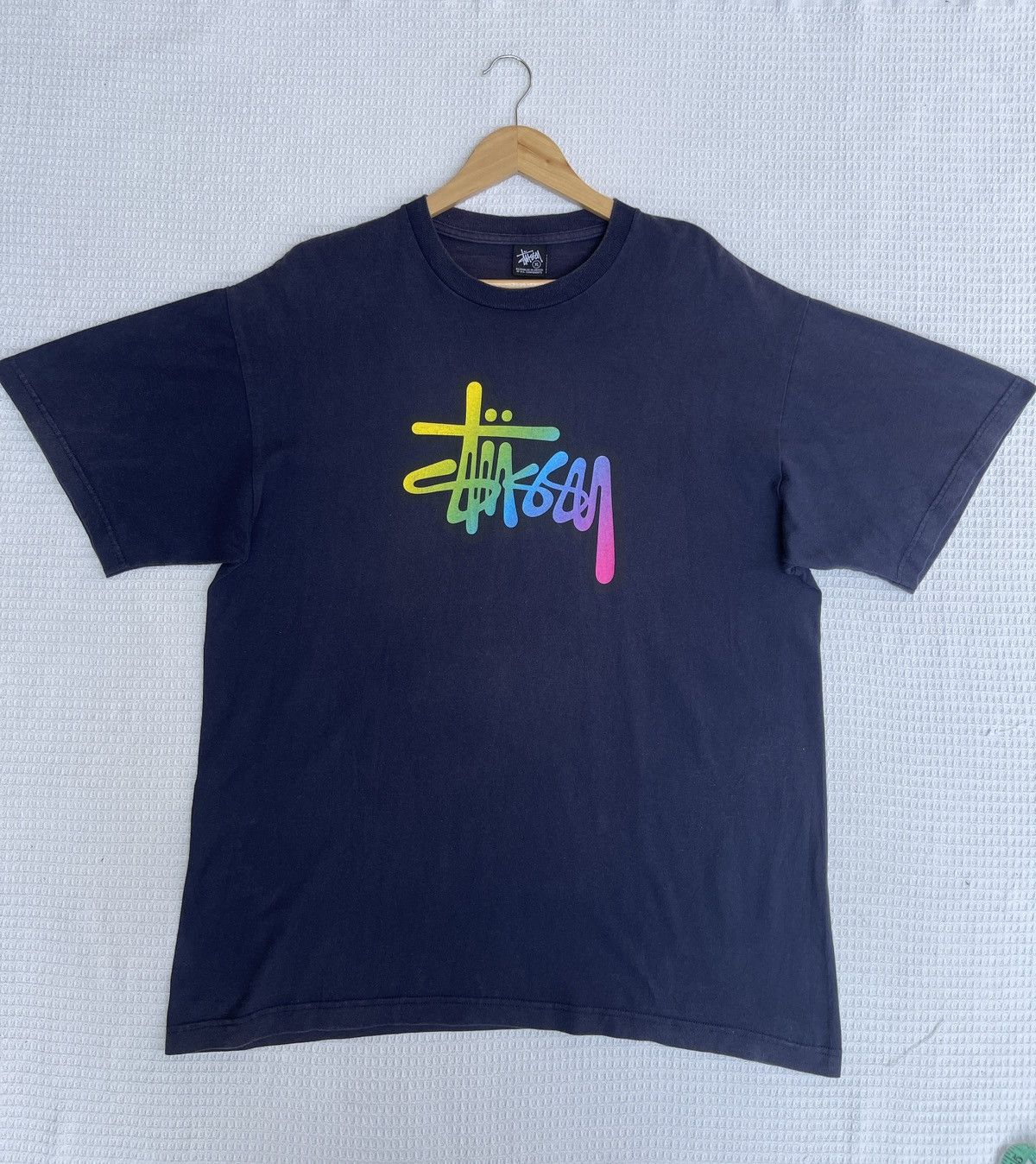 Stussy Rare🔥Vtg STUSSY Big Spellout Multicolour Logo Tee Size US XL / EU 56 / 4 - 7 Thumbnail