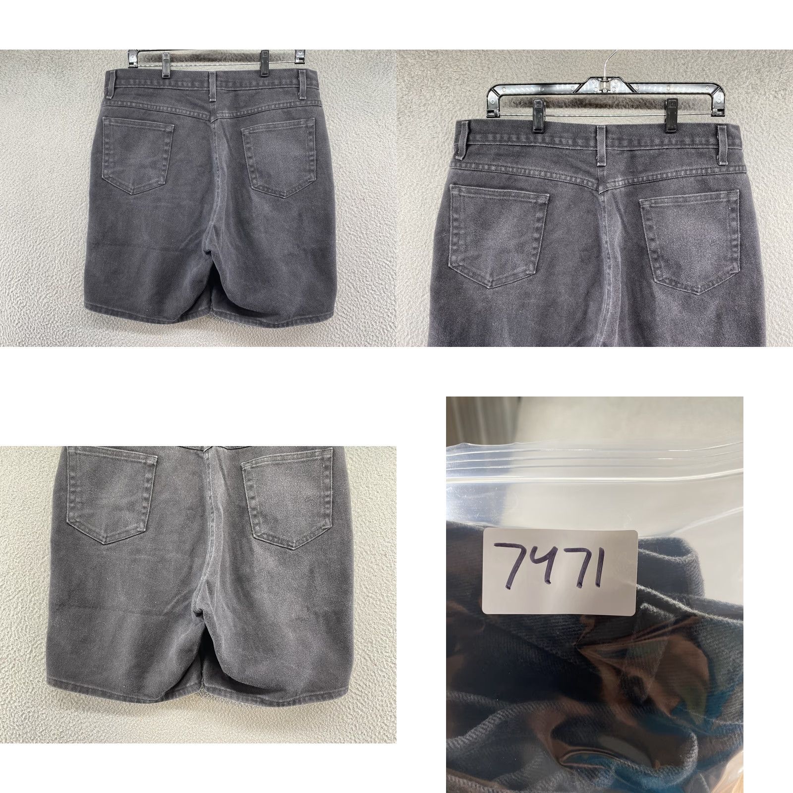 Faded Glory VINTAGE Faded Glory Women’s Black Denim USA Made Jean Mom Shorts 18 Slim Fast Front Pockets Belt Loops Distressed/Cuffed Spring Summer Womens BMI? Size 40" / US 18 - 8 Thumbnail