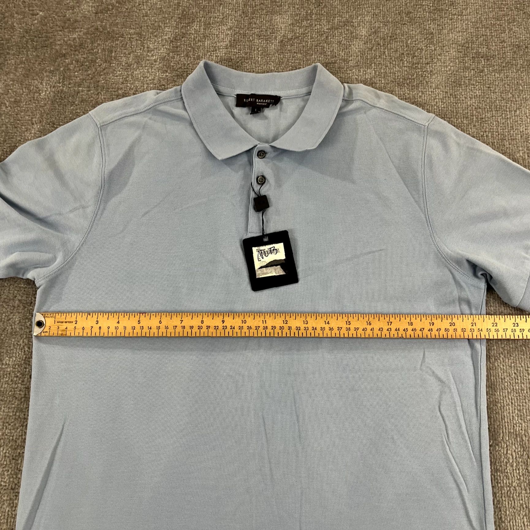 Vintage Robert Barakett Polo Shirt Mens Large Clearwater Blue Collared Casual S/S Read Size US L / EU 52-54 / 3 - 6 Thumbnail