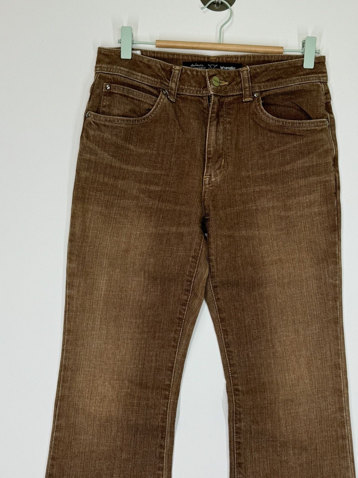 Japanese Brand Flare Vintage Wrangler Brown Wide Leg Denim Size US 28 / EU 44 - 4 Thumbnail