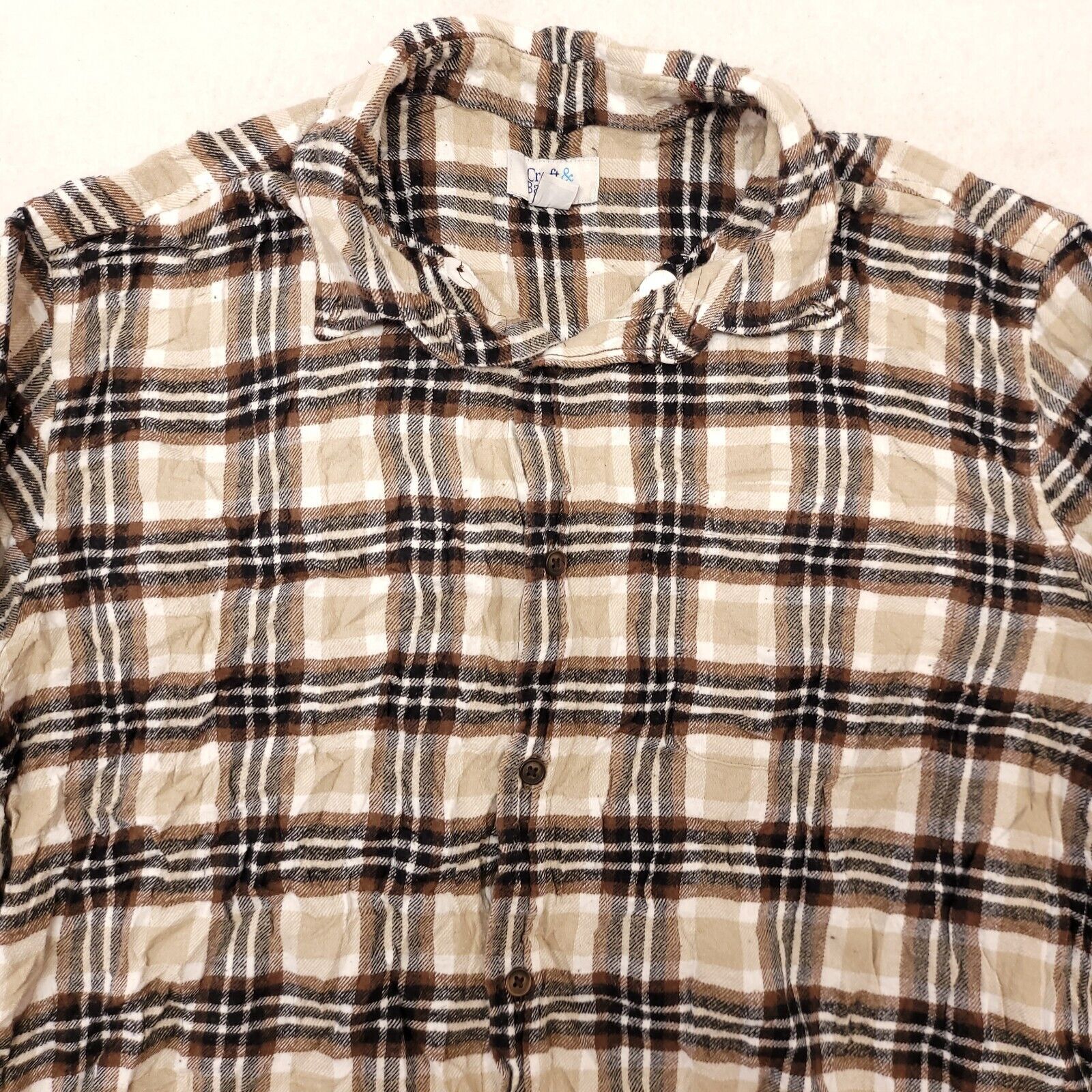 Croft & Barrow Croft & Barrow Tartan Flannel Shirt Mens Size Large L Beige Size US L / EU 52-54 / 3 - 1 Thumbnail