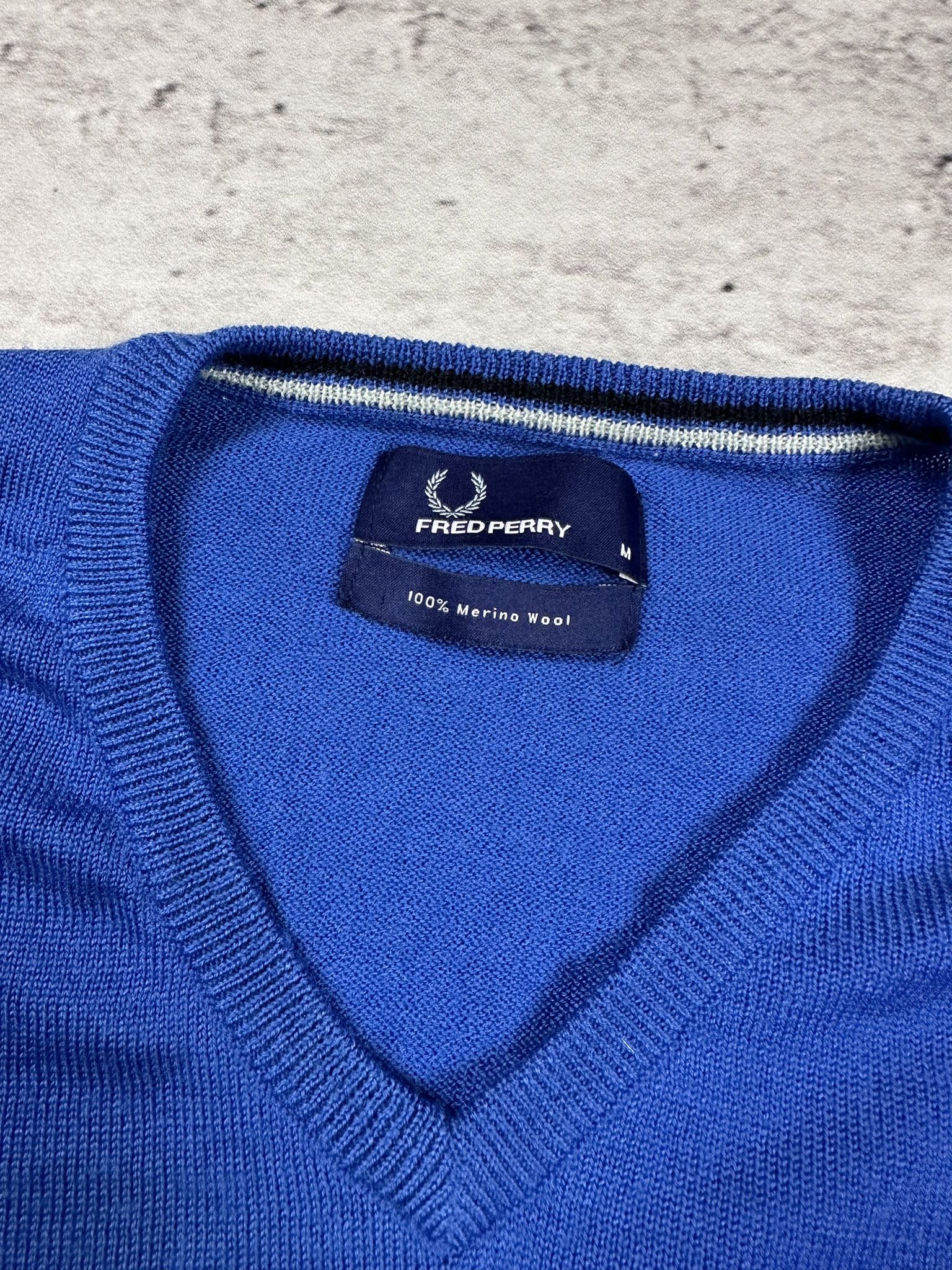 Fred Perry Fred Perry Merino wool sweater cornflower blue casual Size US M / EU 48-50 / 2 - 4 Thumbnail